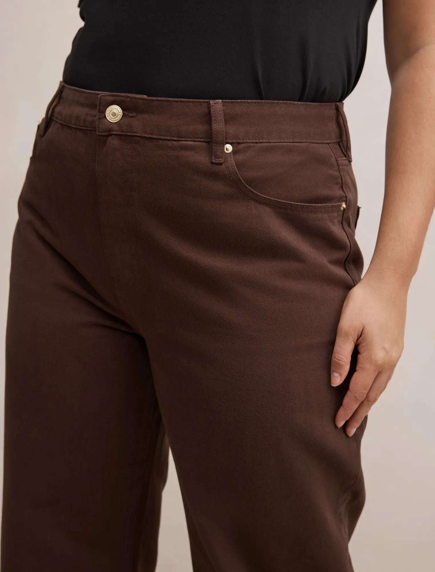 Gia Curve High Rise Wide Leg Jeans Chocolate
