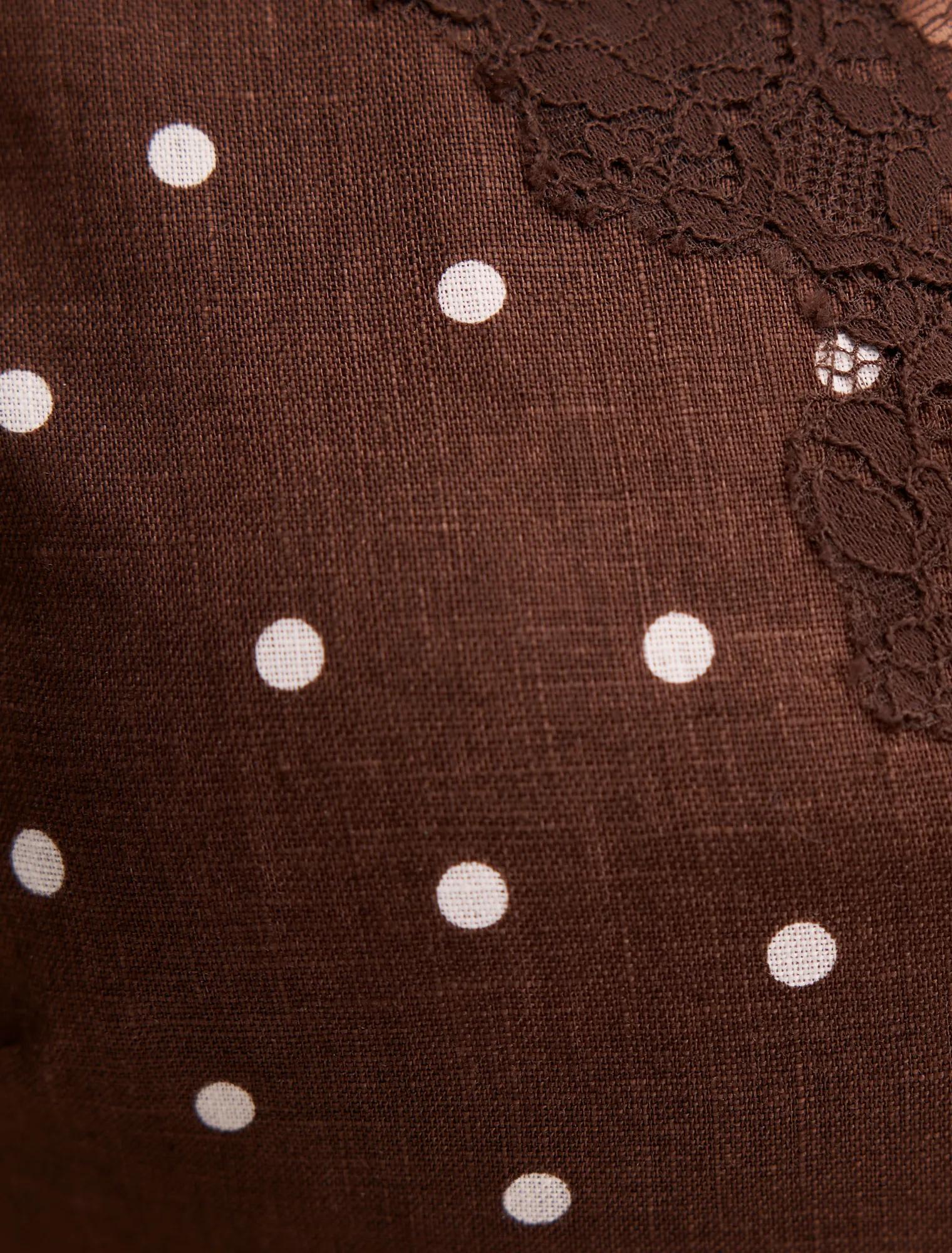 Lexi Lace Trim Linen Mini Dress Findon Spot