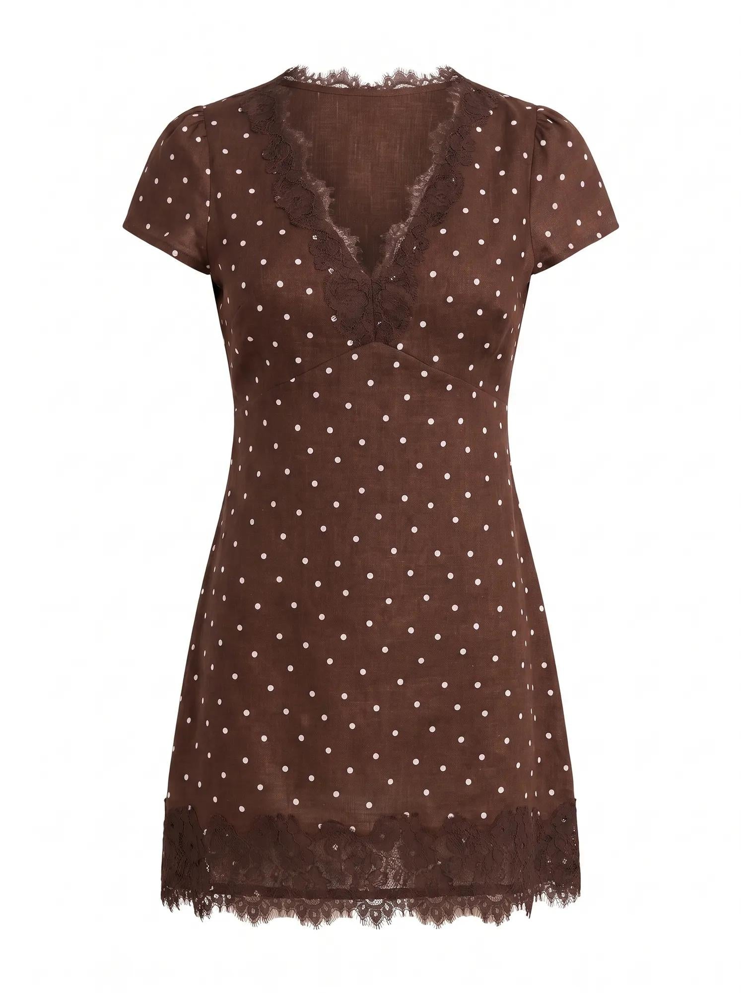 Lexi Lace Trim Linen Mini Dress Findon Spot_mannequin