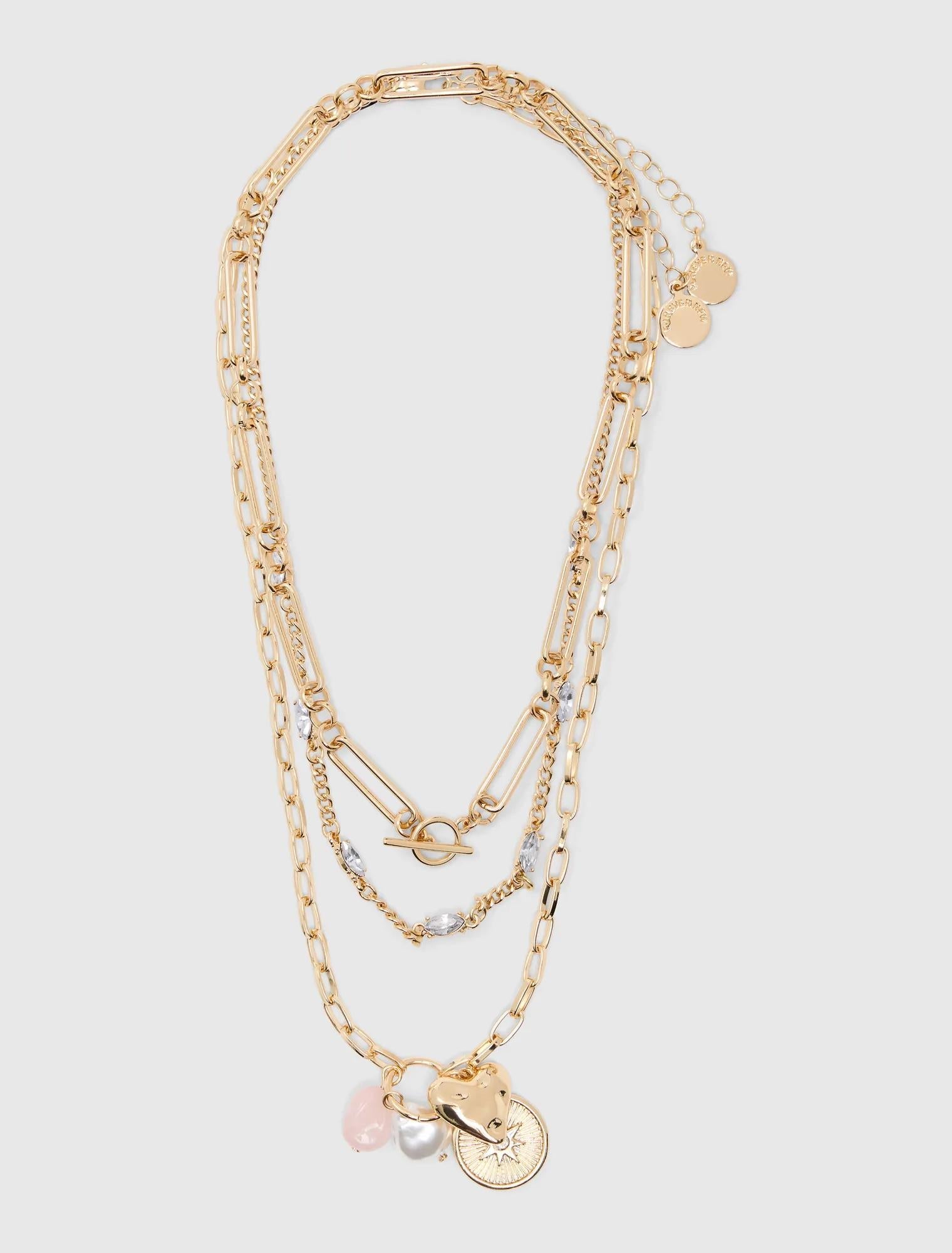 Signature Charlene Layered Charm Necklace Multi