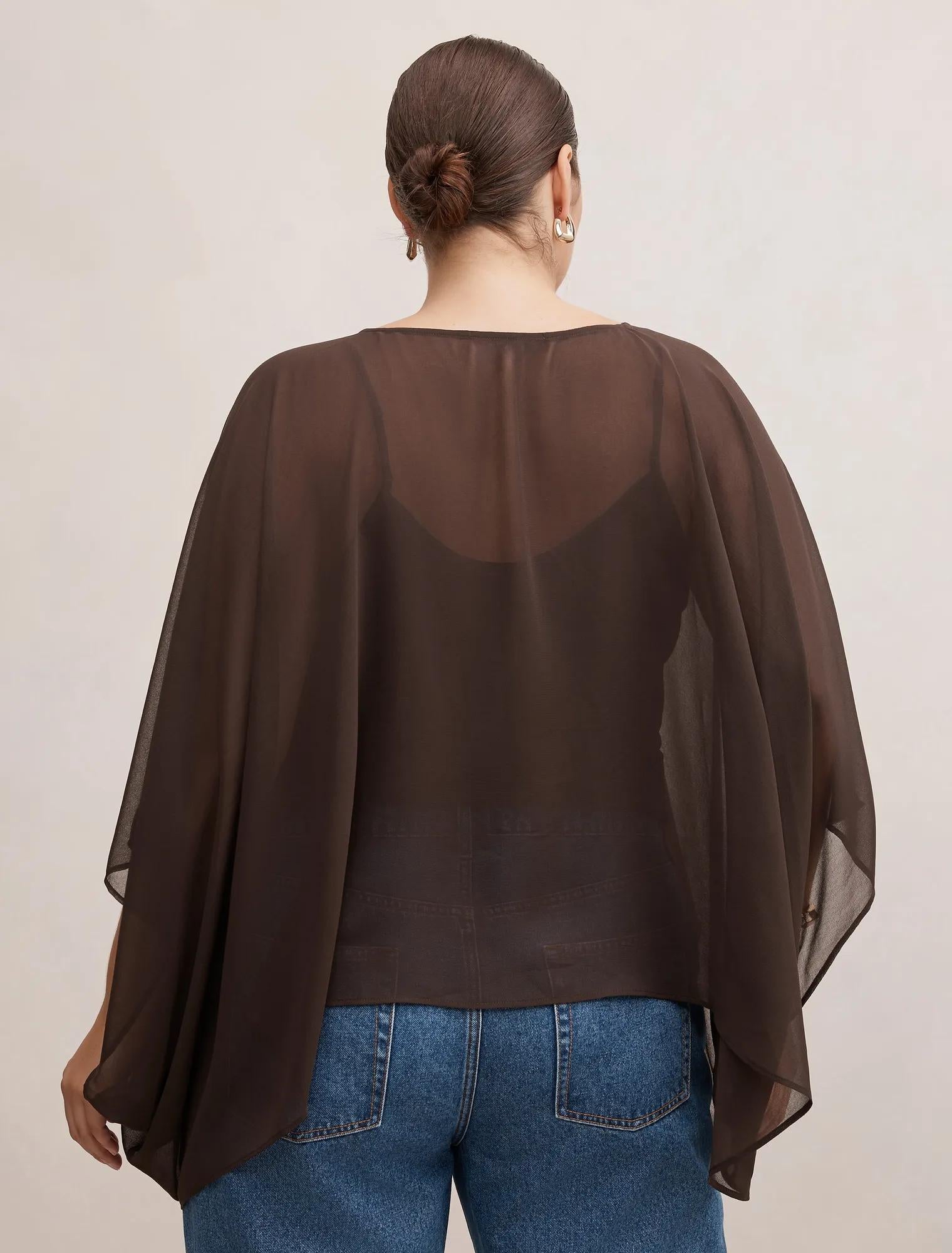 Gia Curve Sheer Cape Chocolate