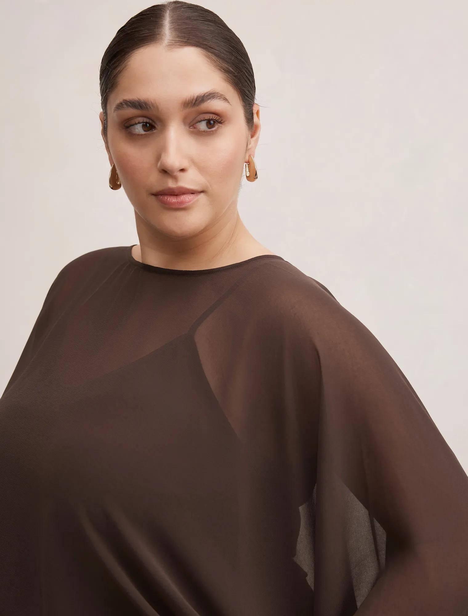Gia Curve Sheer Cape Chocolate