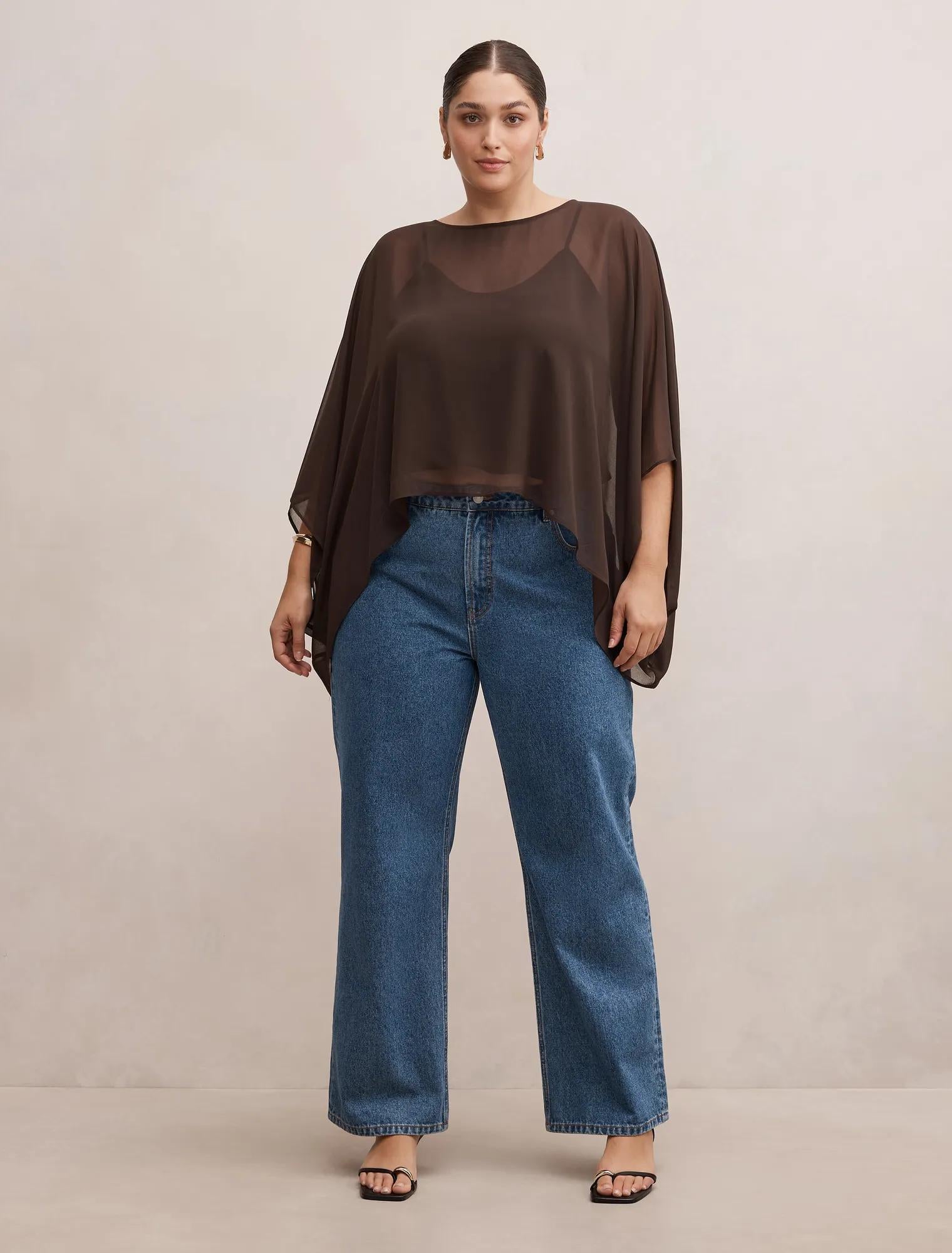 Gia Curve Sheer Cape Chocolate