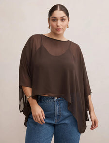 Gia Curve Sheer Cape Chocolate