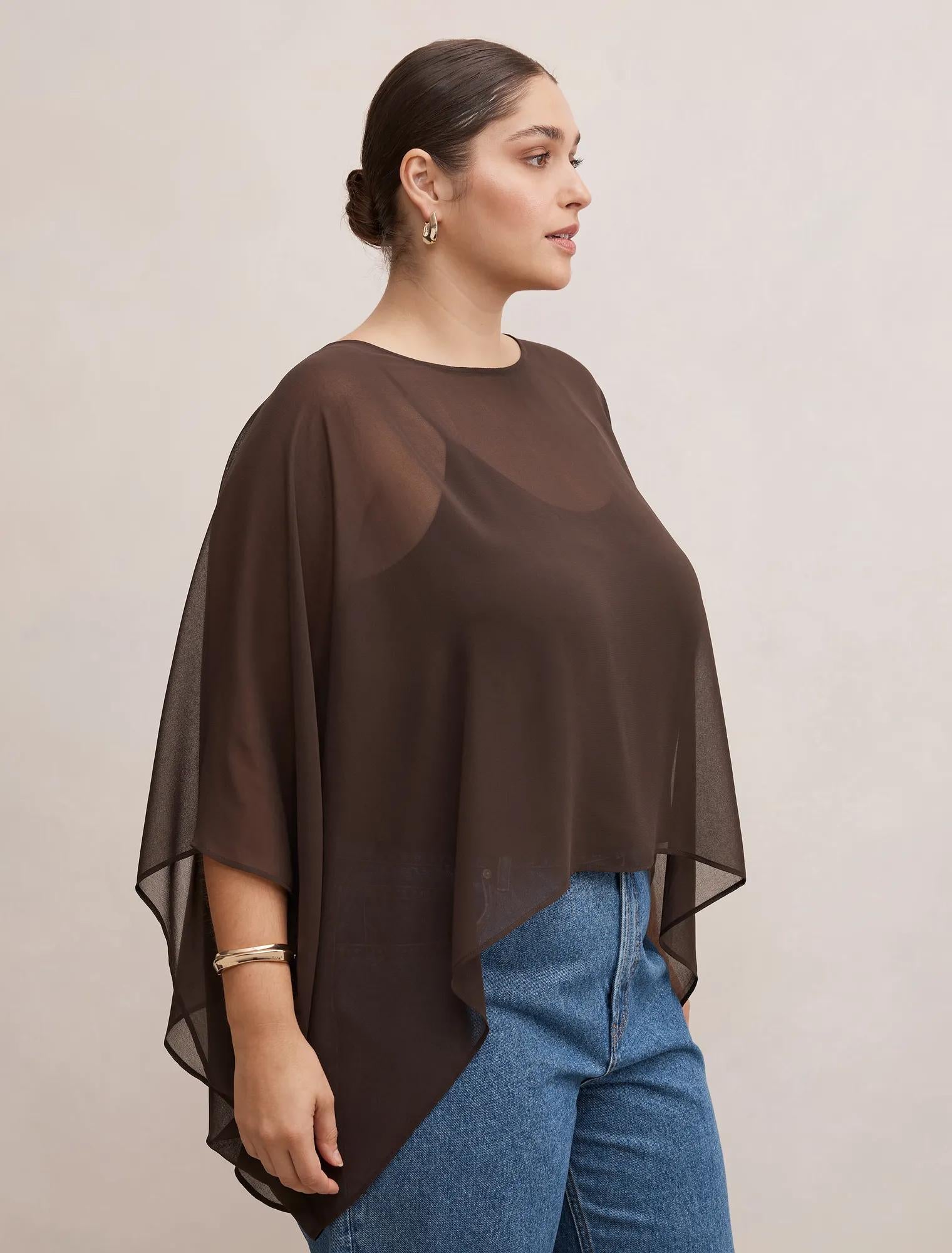 Gia Curve Sheer Cape Chocolate