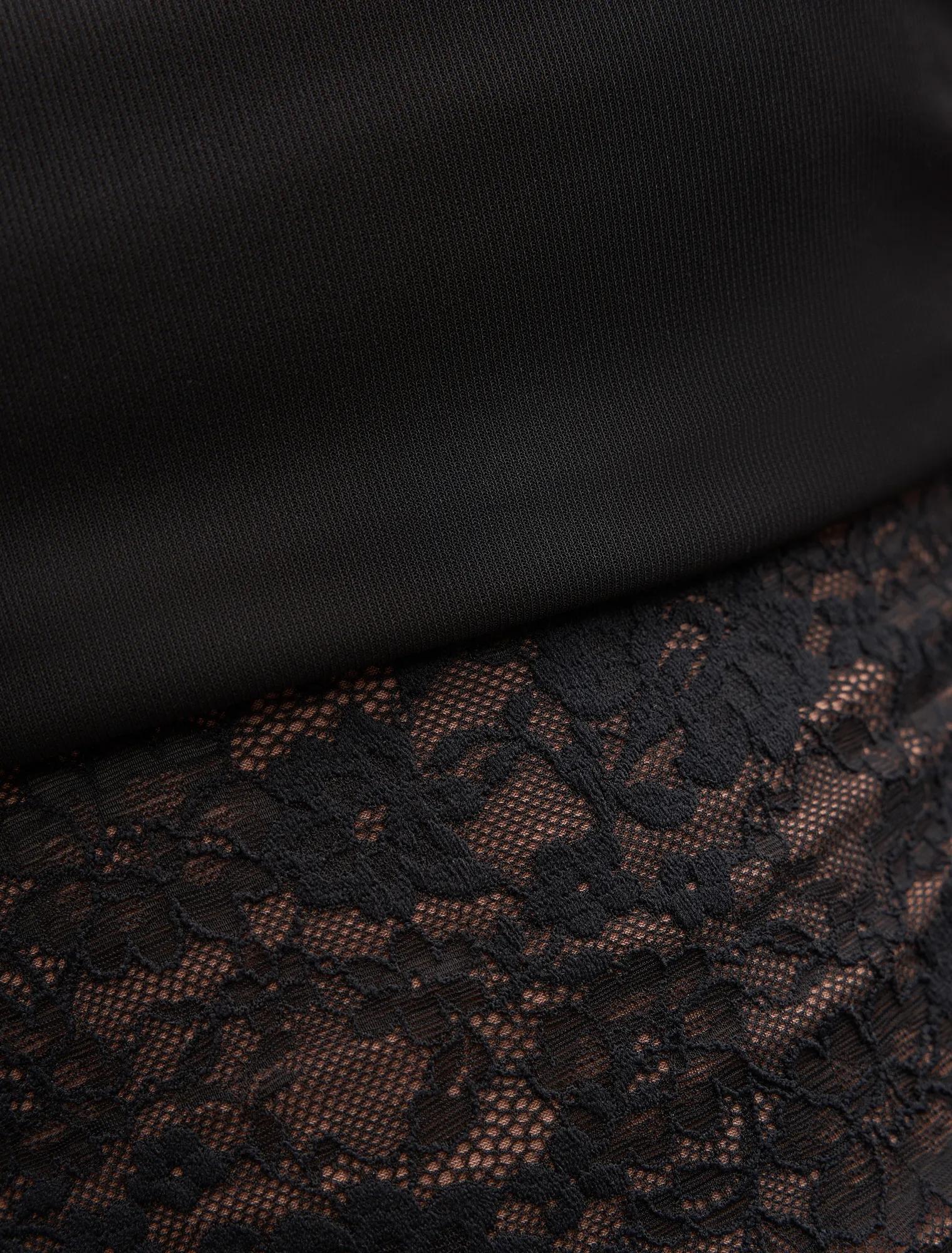 Lily Lace Bardot Top Black