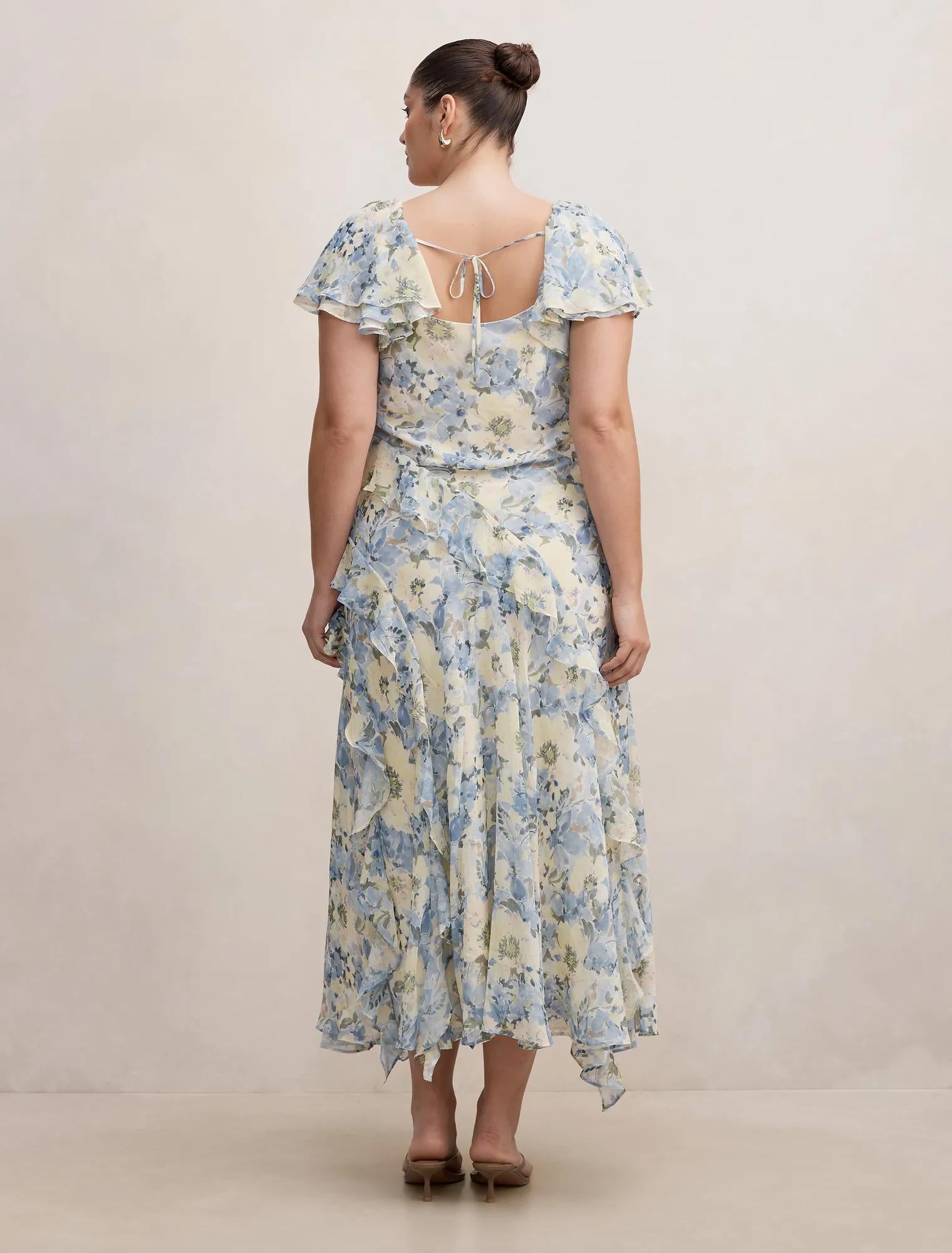 Elly Curve Ruffle Maxi Dress Tourello Floral