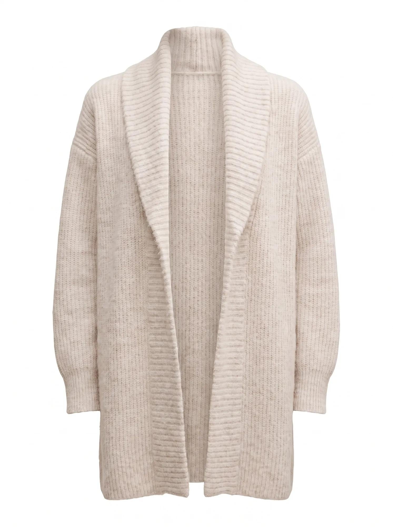 Rosie Rib Knit Cardigan Neutral Oatmeal_mannequin