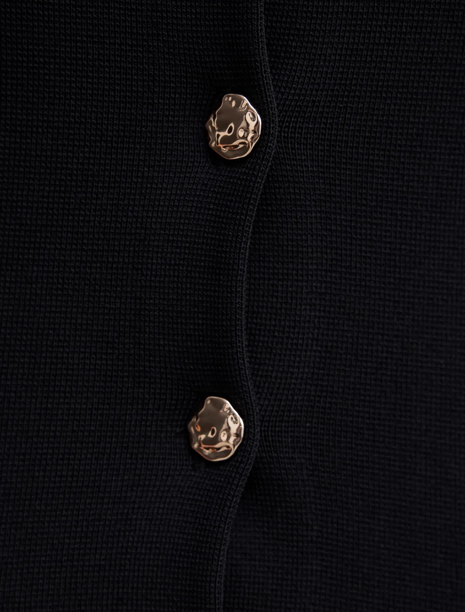 Esther Button Knit Top Black Co-Ord