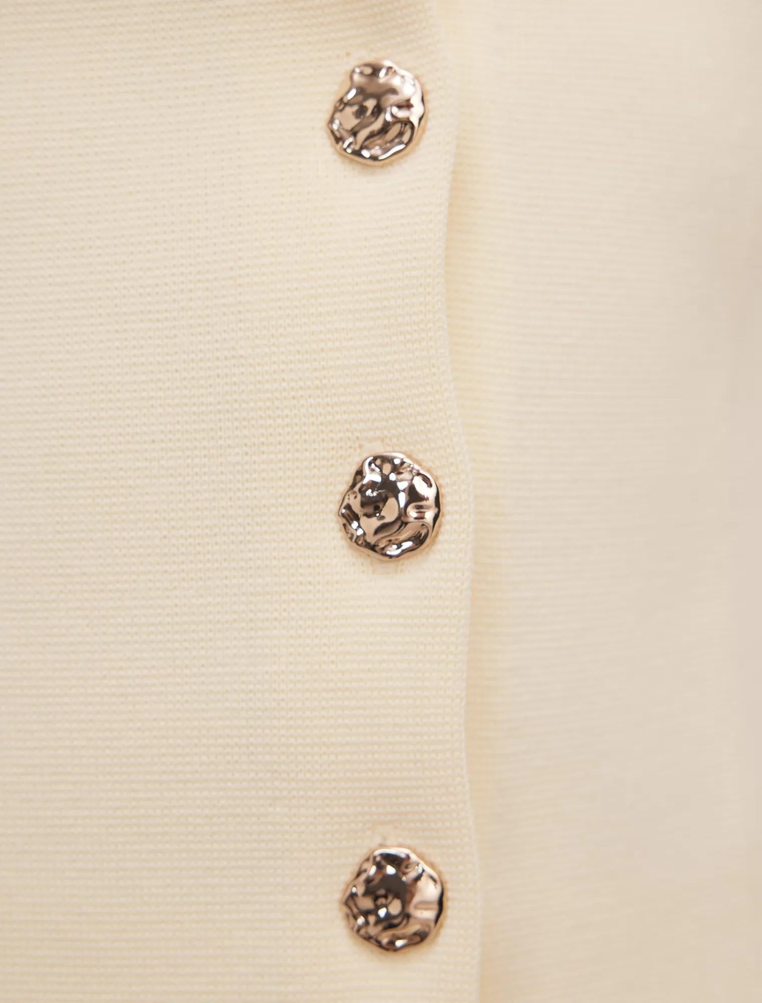 Esther Button Detail Knit Top Lemon Yellow Co Ord