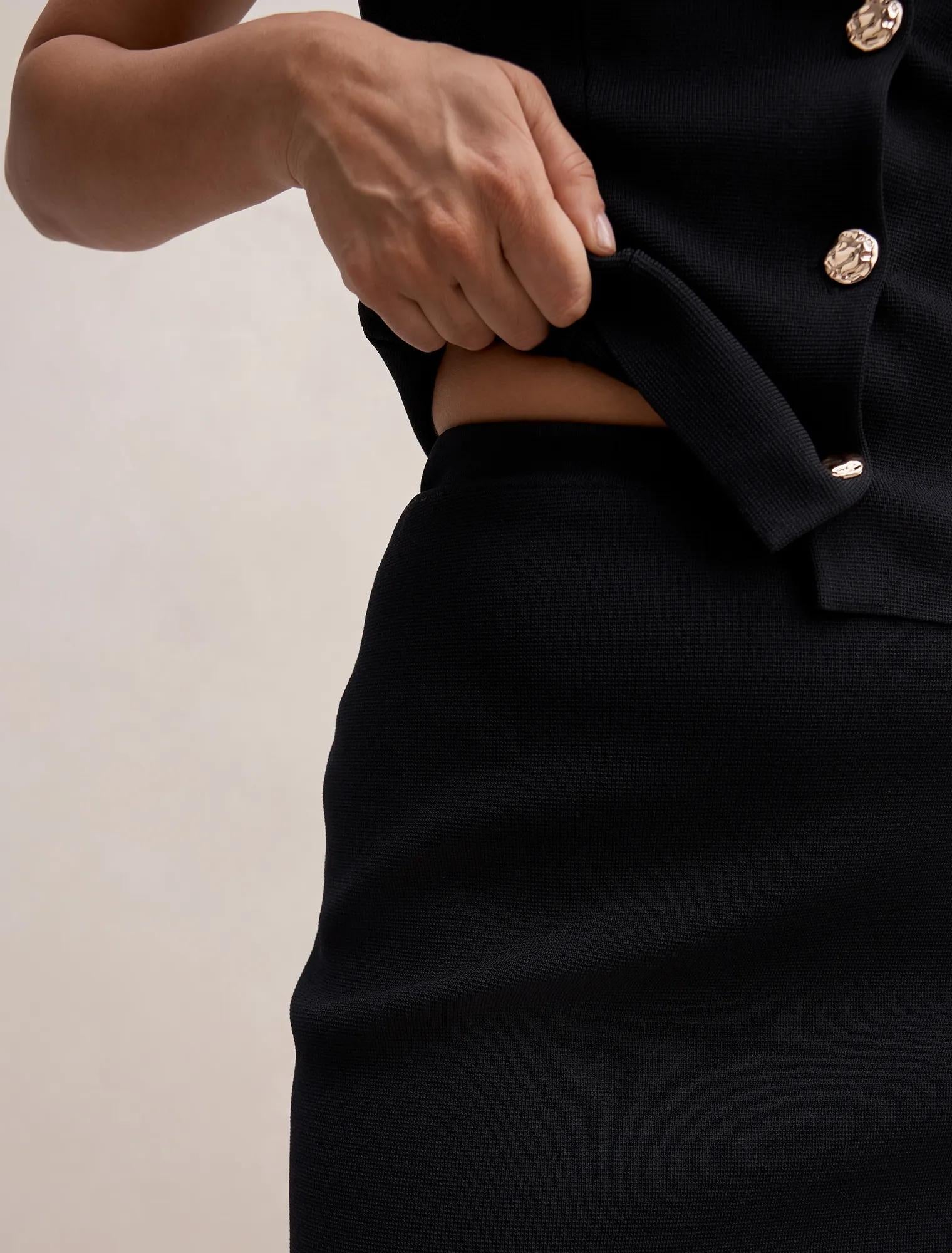 Esther Knitted Mini Skirt Black Co-Ord