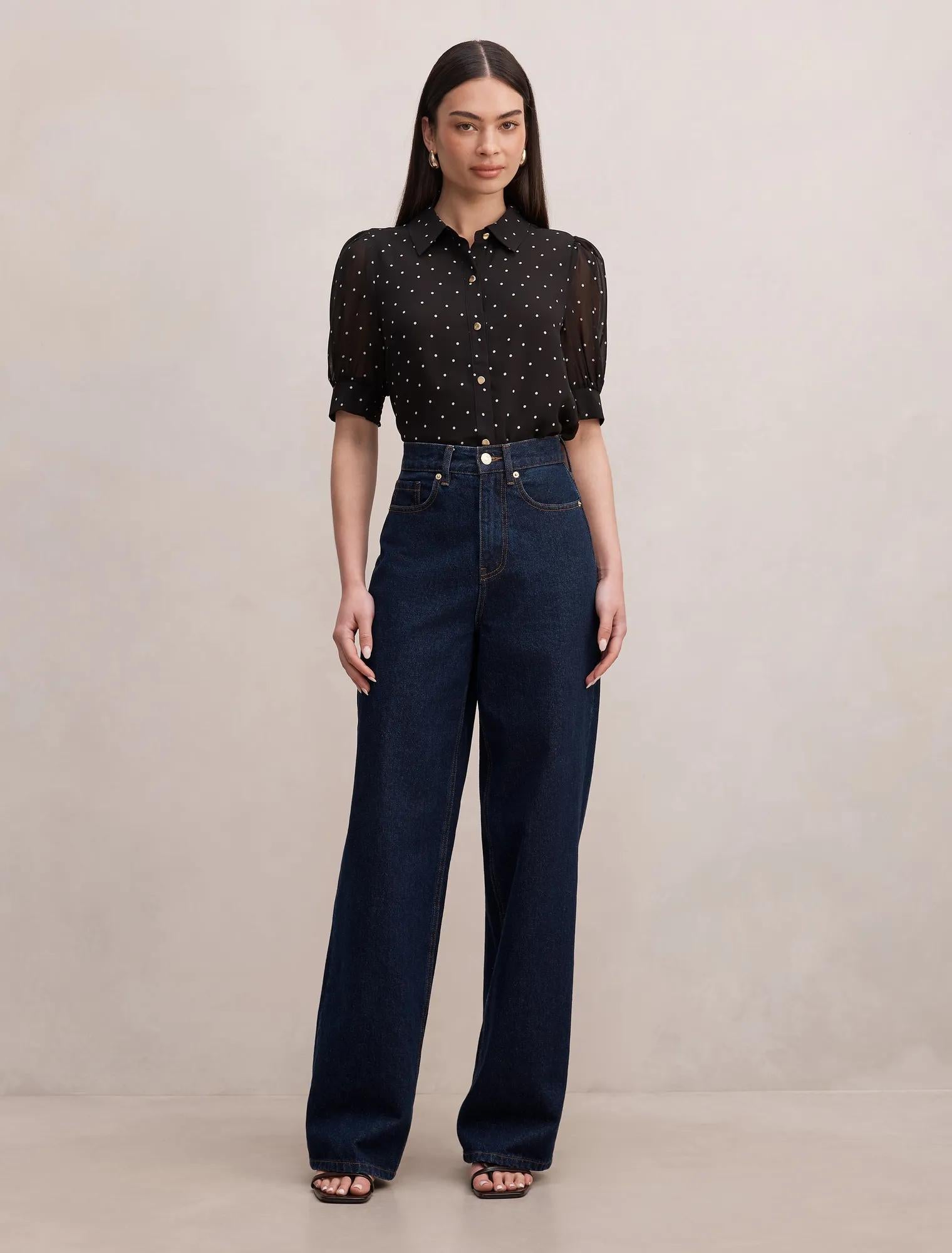Faye Short Sleeve Blouse Dark Luxton Spot