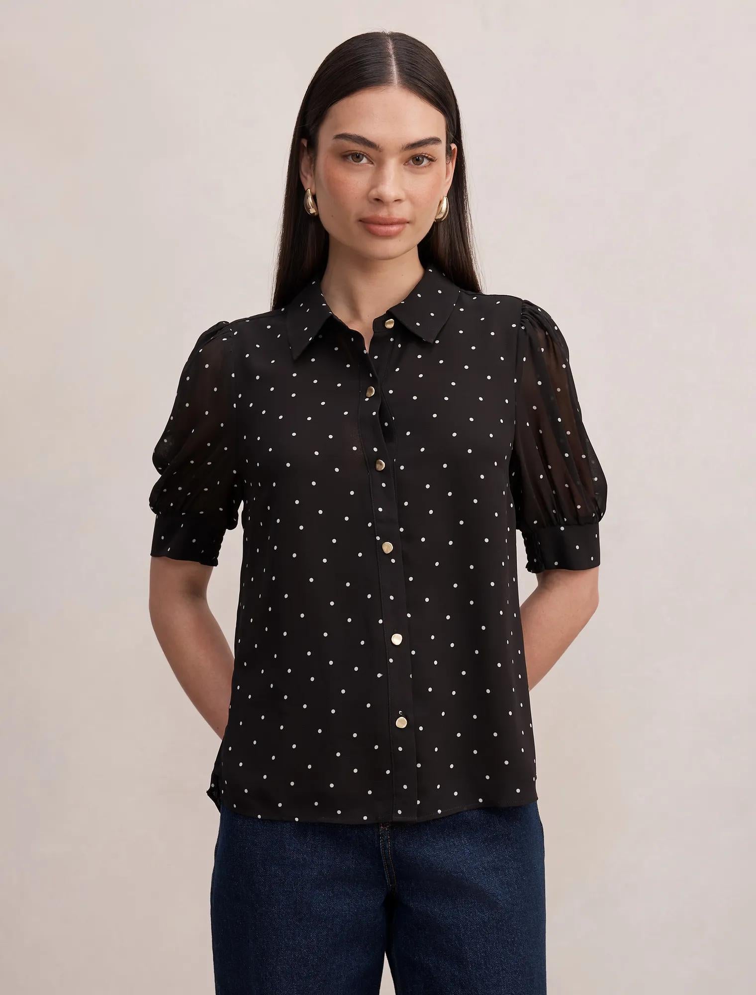 Faye Short Sleeve Blouse Dark Luxton Spot