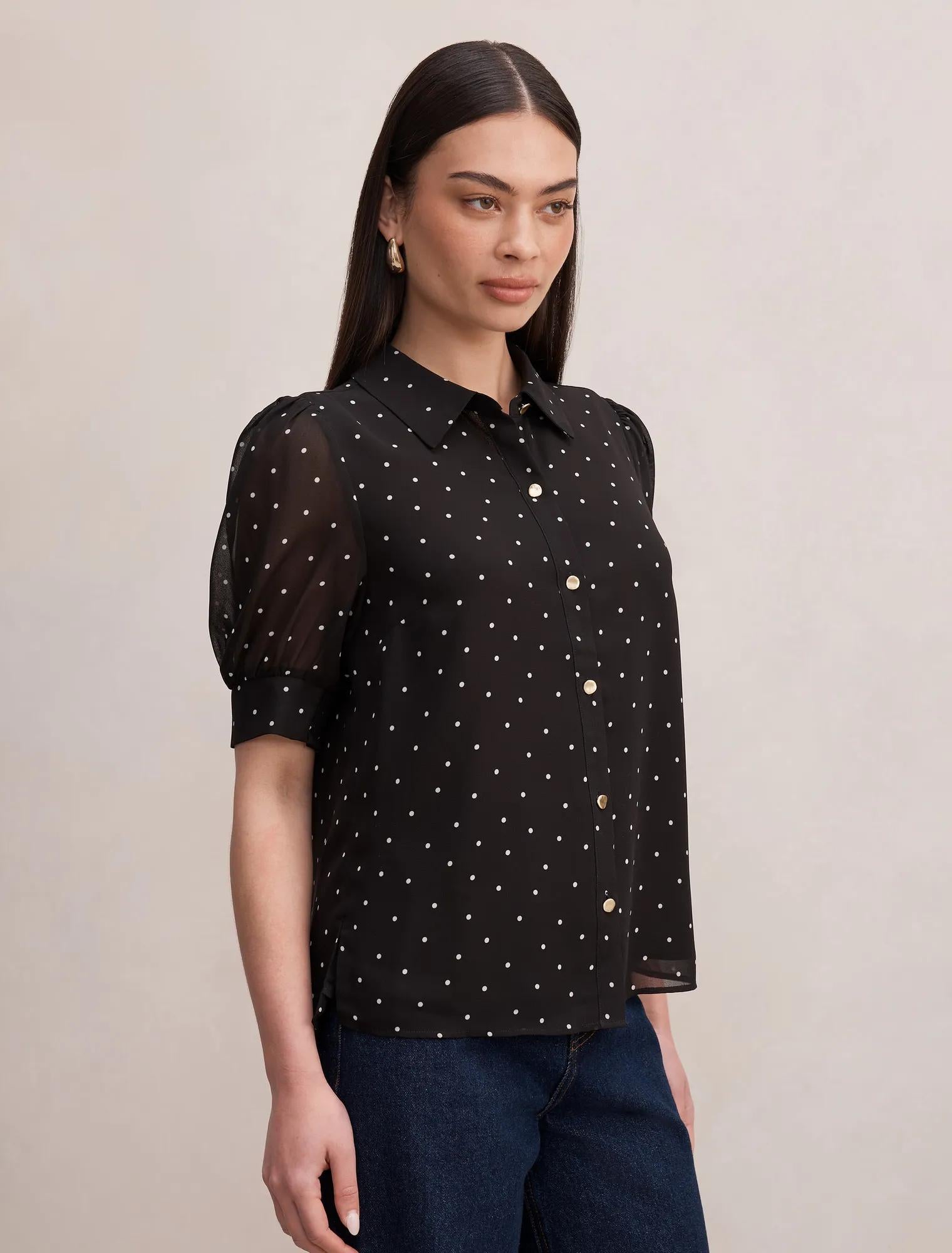 Faye Short Sleeve Blouse Dark Luxton Spot