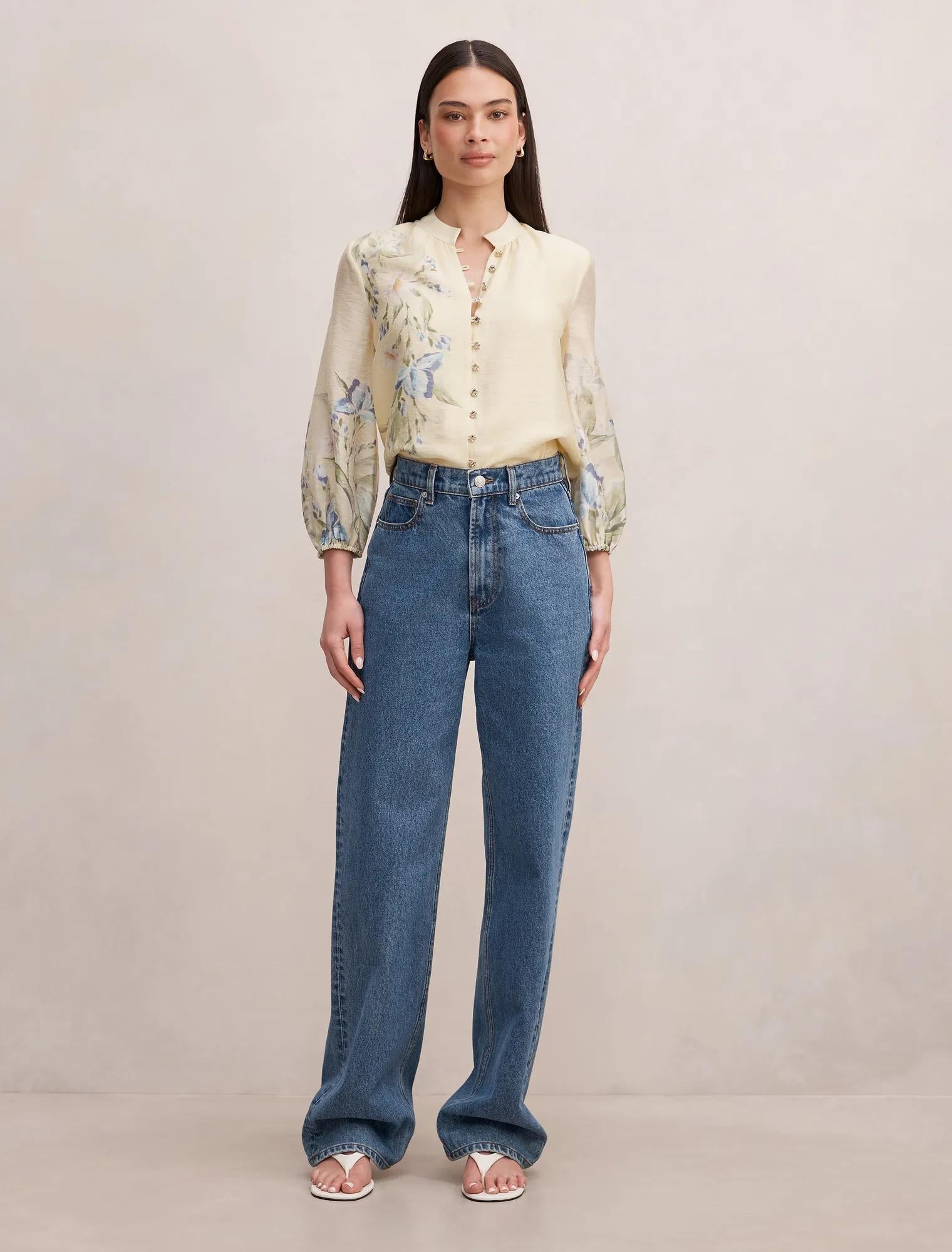 Dolly Placement Print Blouse Light Halifax Floral