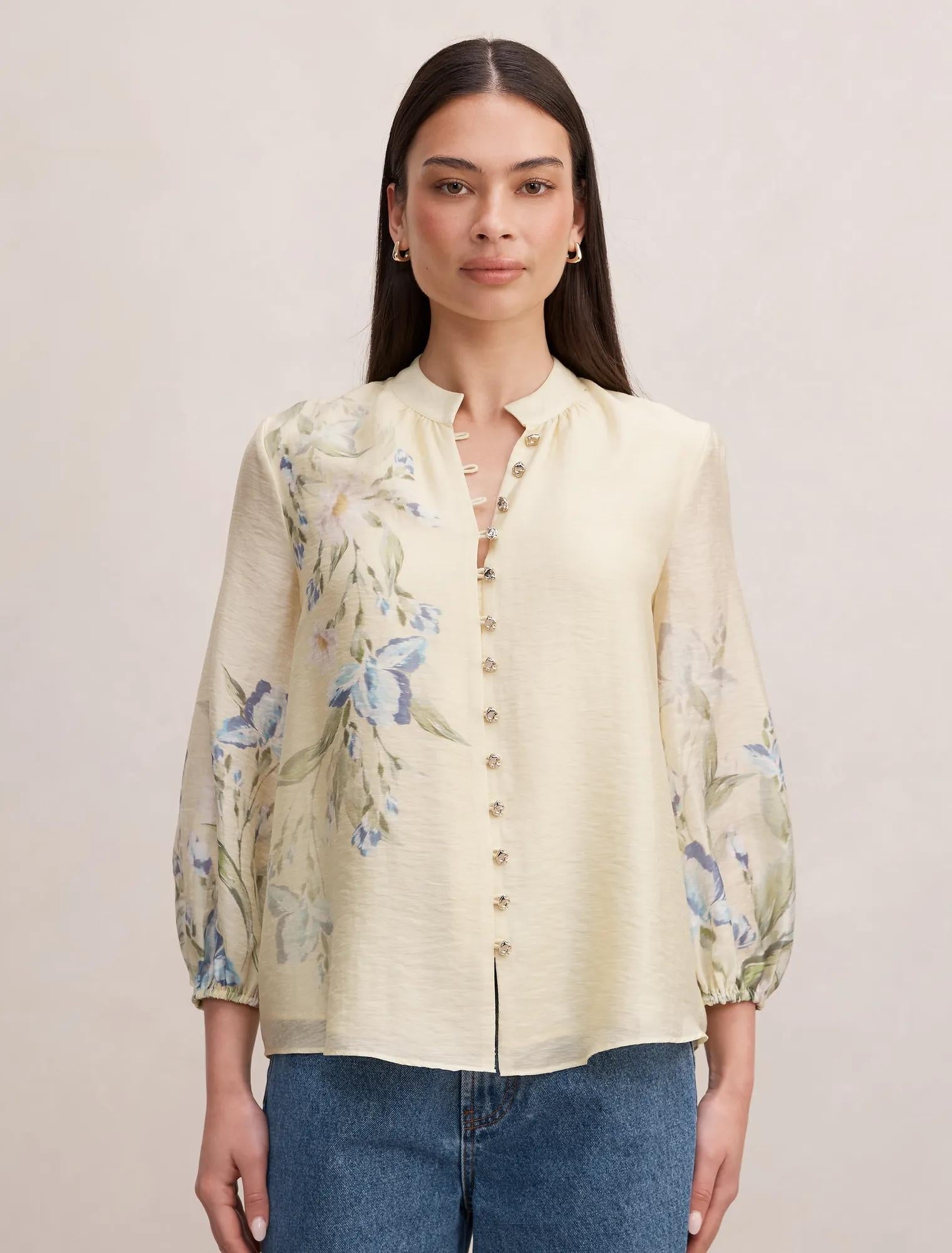 Dolly Placement Print Blouse Light Halifax Floral