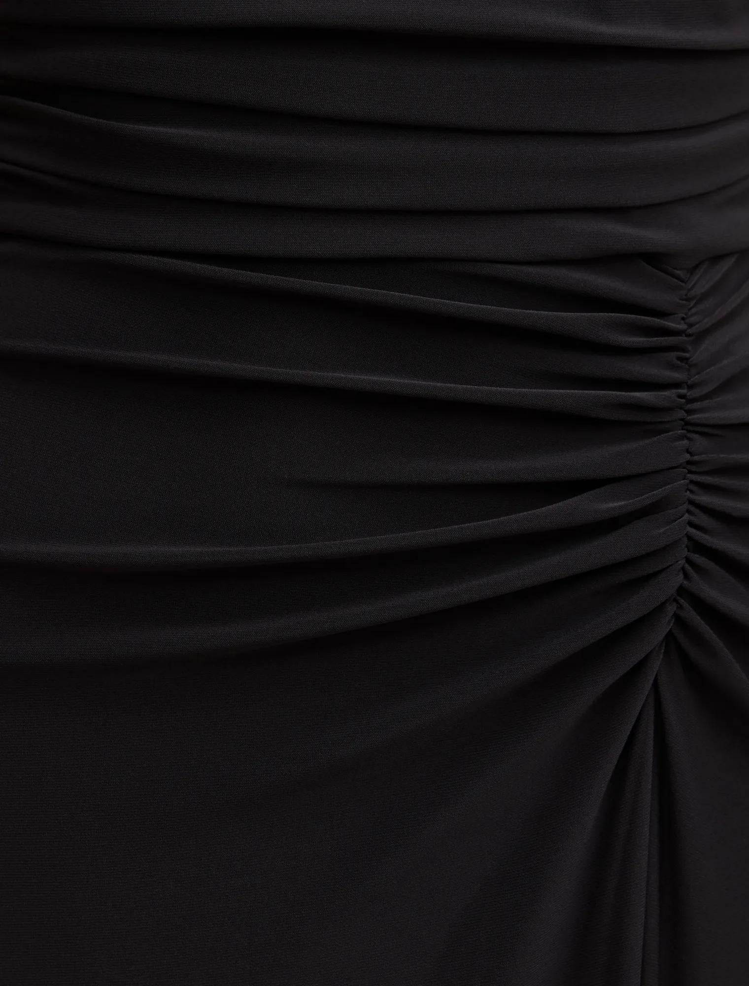 Tahnee Ruched Waist Midi Dres Black