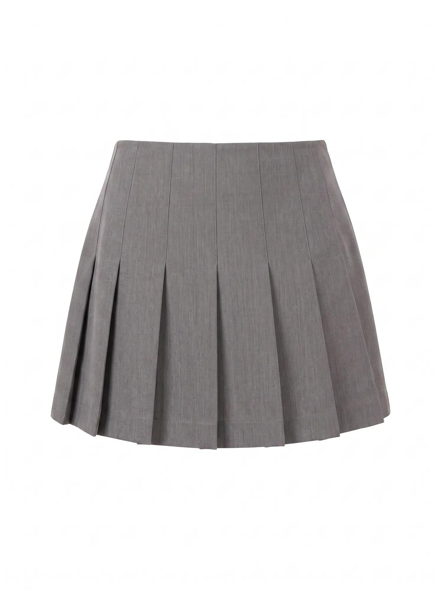Tara Pleated Skort Grey