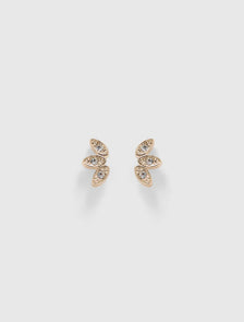 Frannie Fan Stone Stud Earrings Gold/Crystal_mannequin