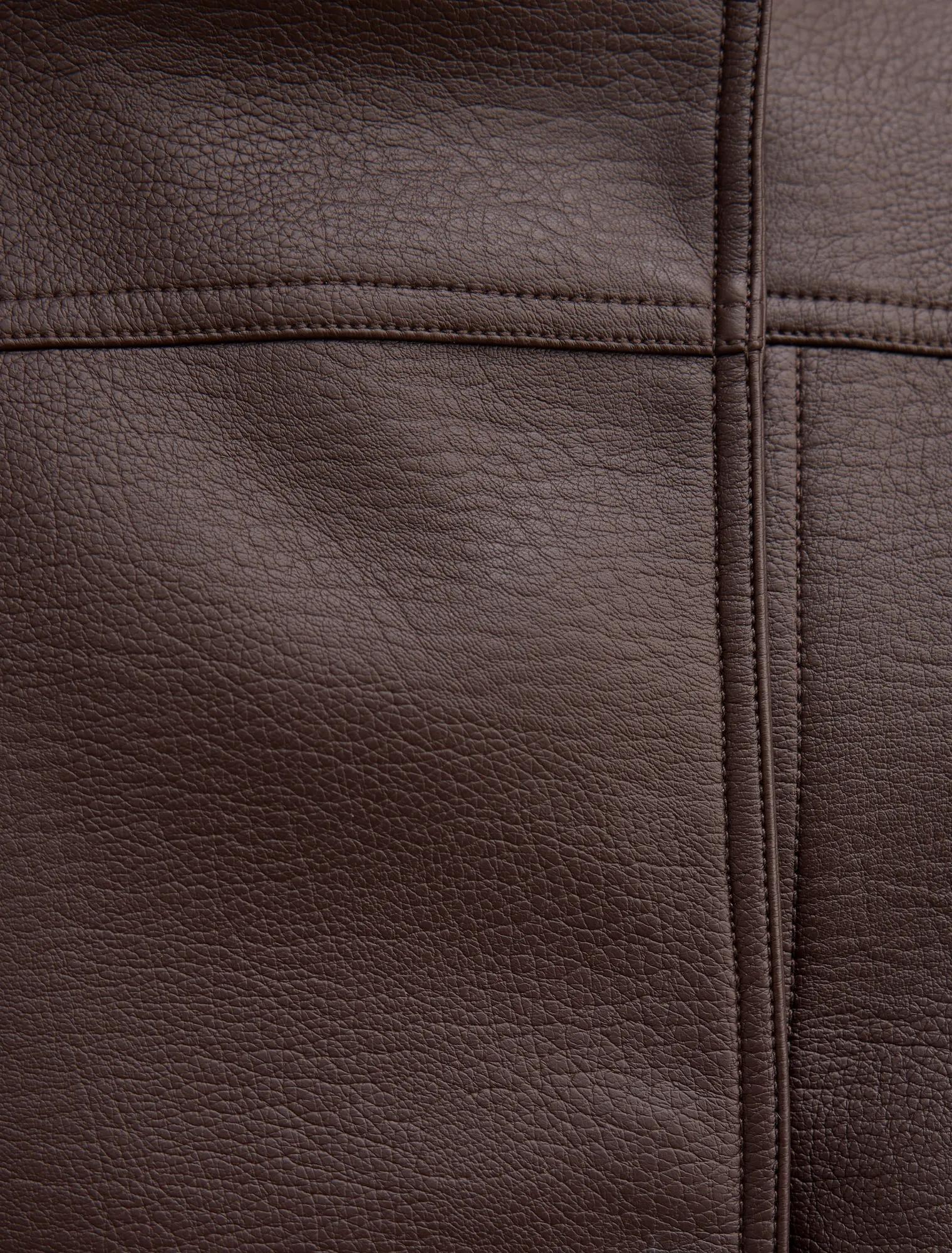 Bex Double Funnel Neck Faux Leather Jacket Deep Plum