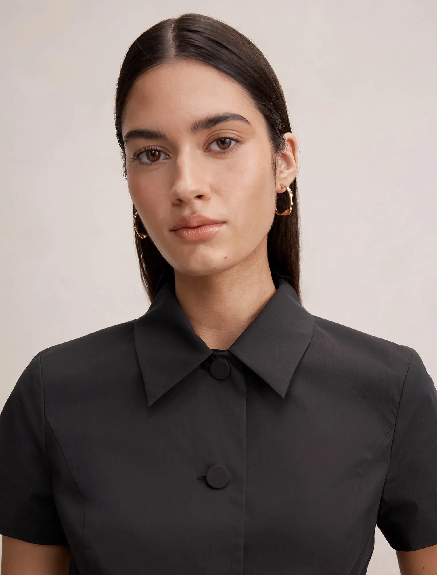 Bonnie Crop Button Top Black Co-Ord