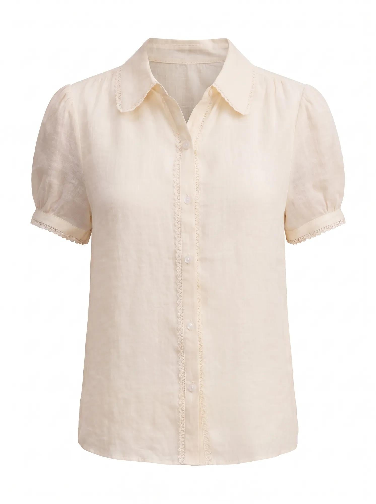 Posie Lace Detail Blouse Lemon