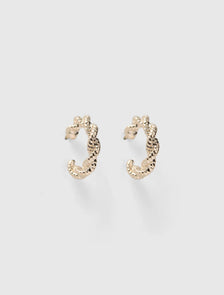 Tully Twist Small Hoop Earrings Gold_mannequin