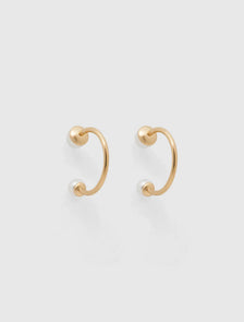 Dolly Pearl Detail Hoop Gold/Pearl_mannequin