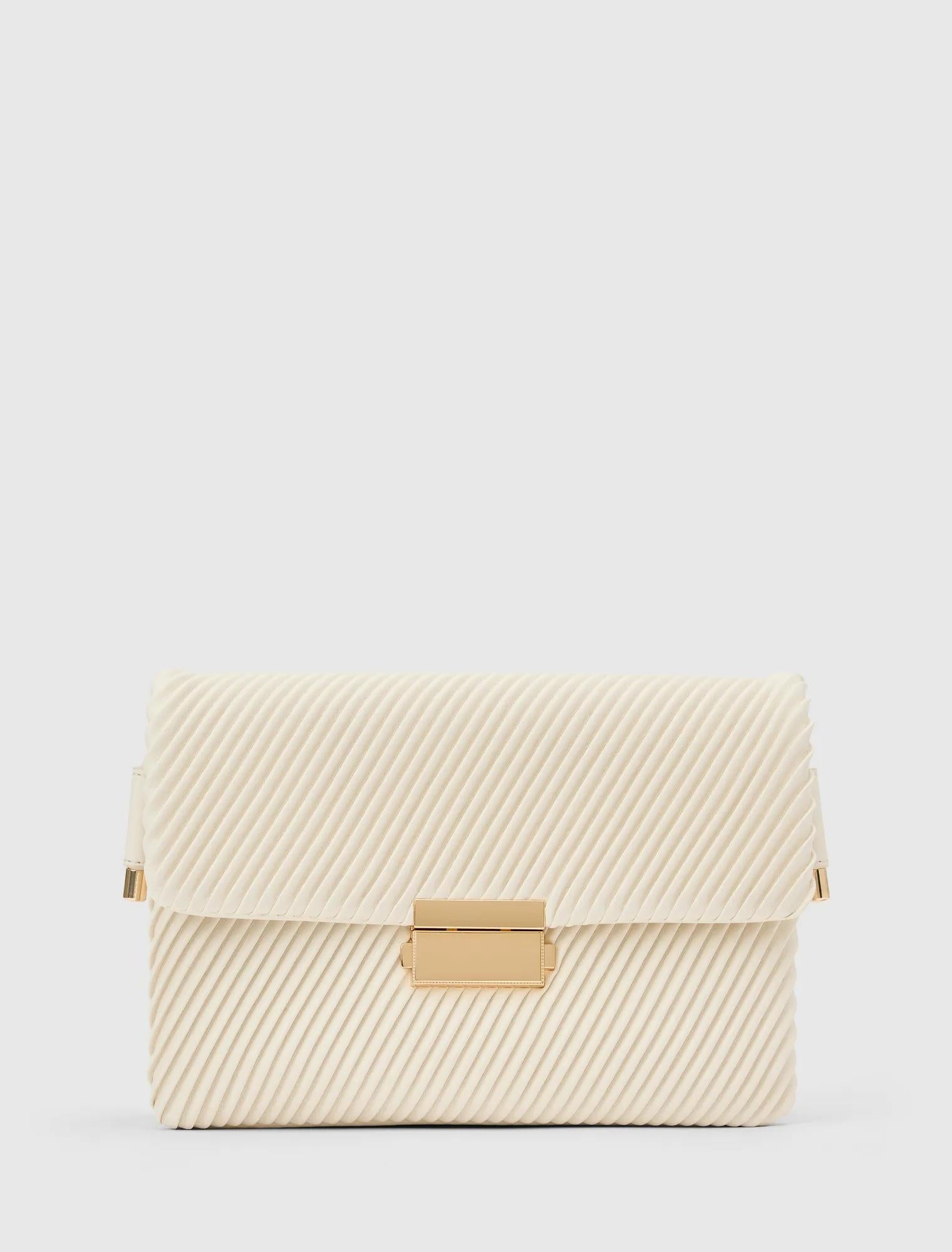 Philippa Pleat Shoulder Bag Ivory_mannequin