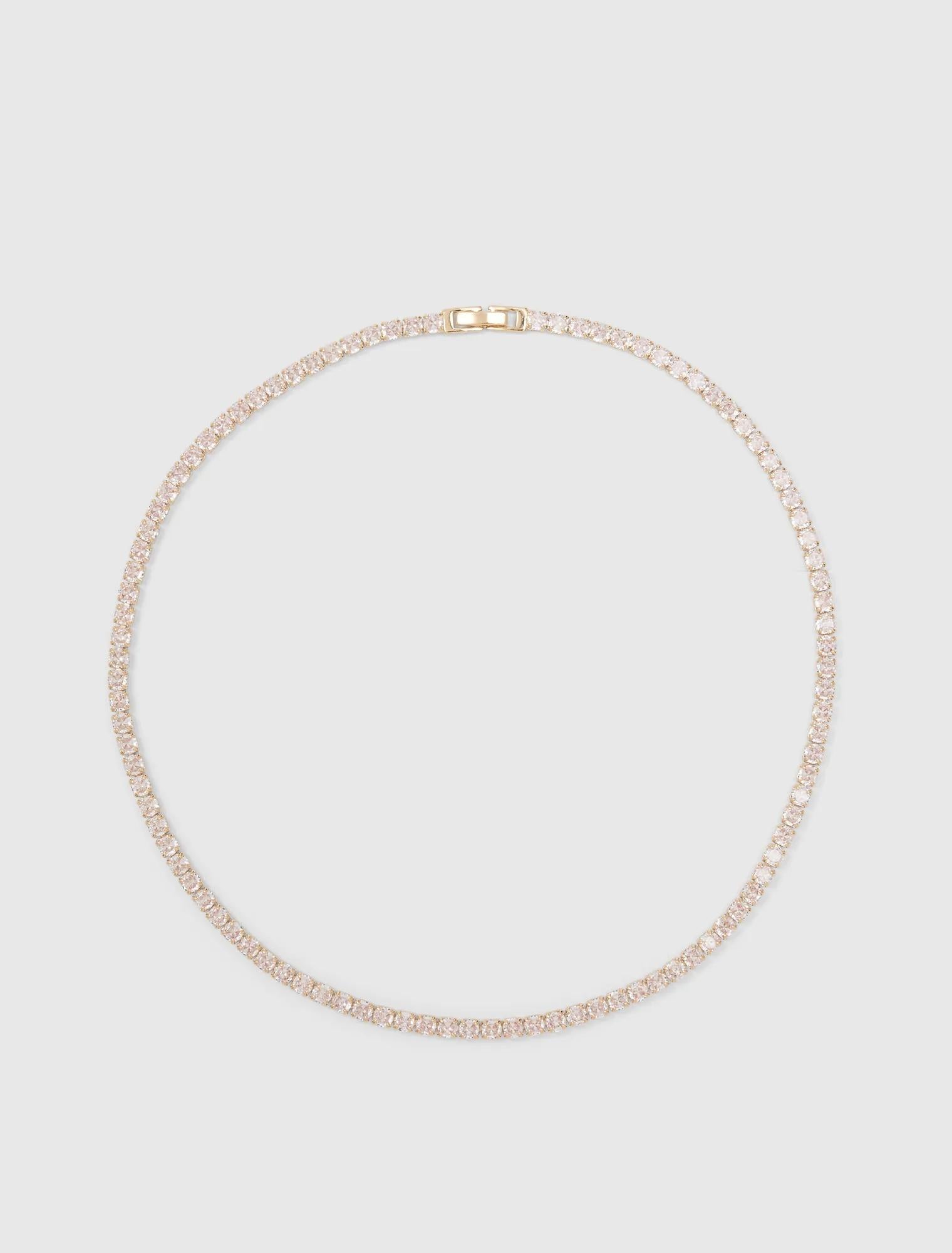 Cristalle CZ Tennis Necklace Gold/Crystal_mannequin
