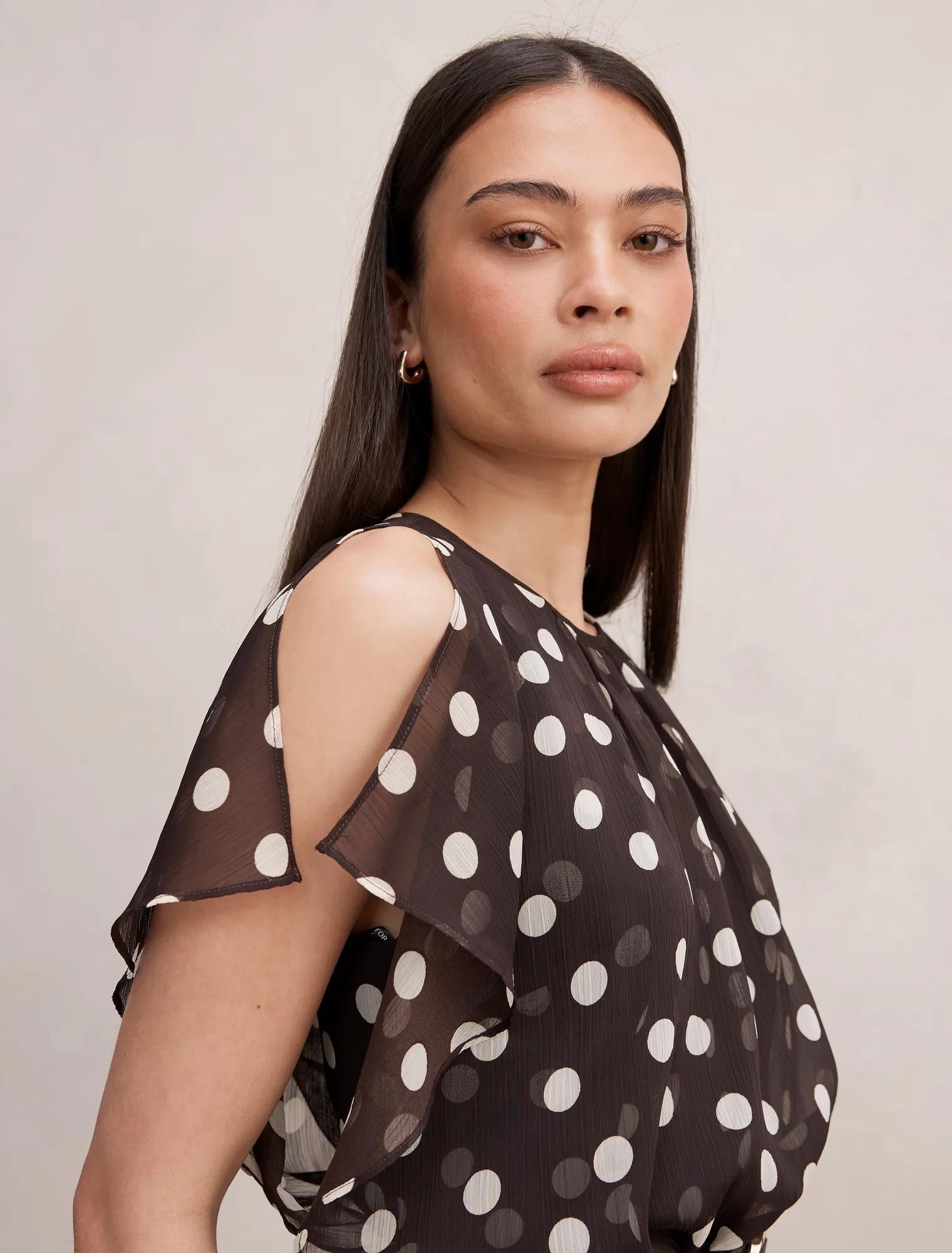 Dalton Flutter Sleeve Midi Dress Montale Spot