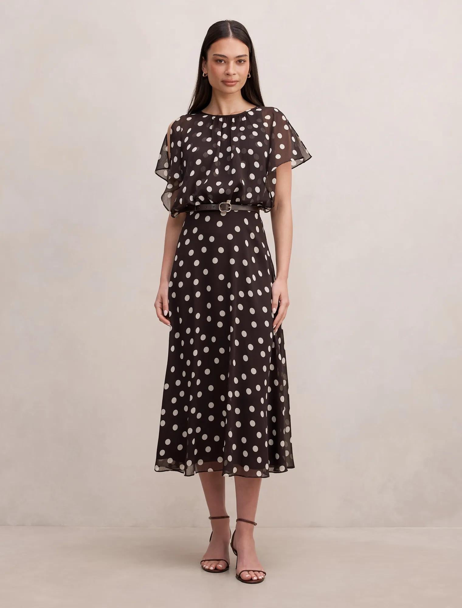 Dalton Flutter Sleeve Midi Dress Montale Spot