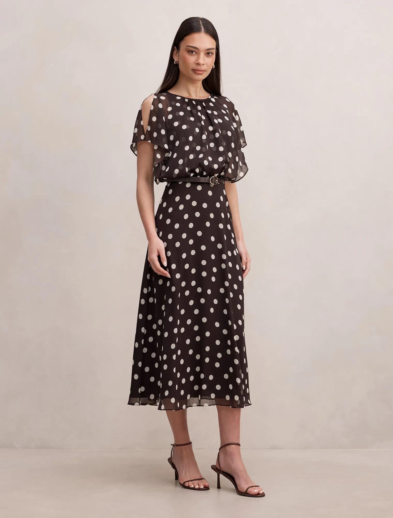 Dalton Flutter Sleeve Midi Dress Montale Spot