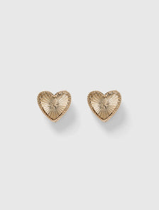 Enya Engraved Heart Stud Gold_mannequin
