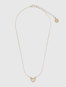 Enya Engraved Heart Necklace Gold_mannequin