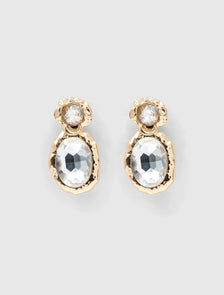 Signature Clarissa Stone Earrings Crystal/Gold