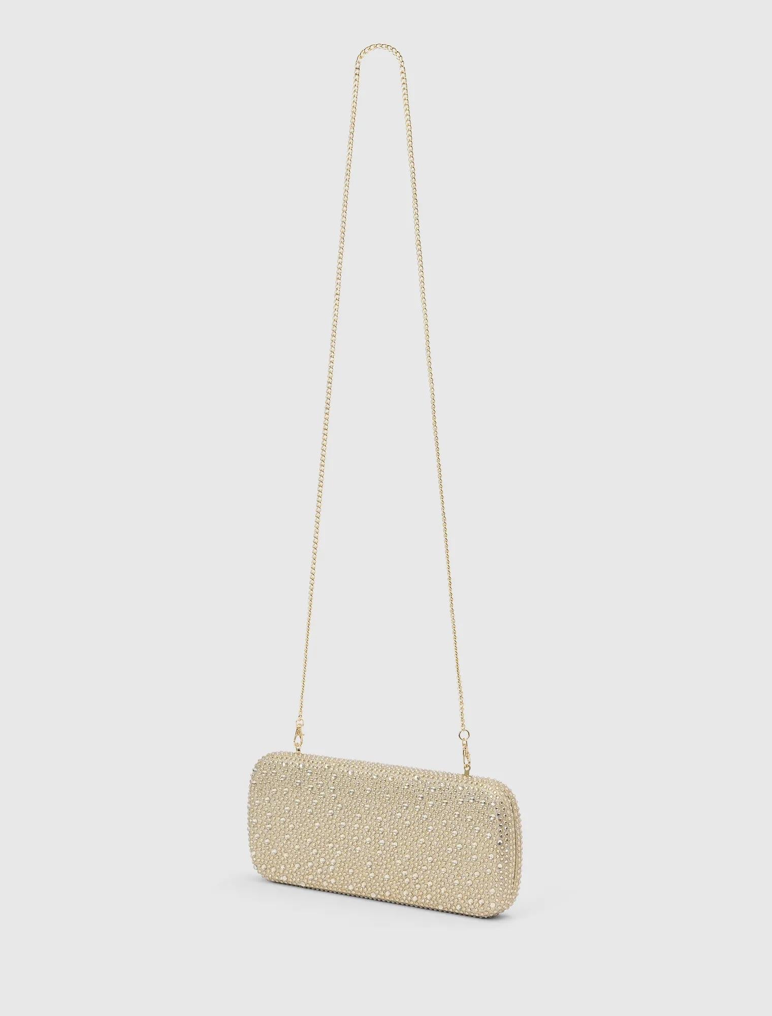 Angelique Sparkle Hardcase Clutch Gold