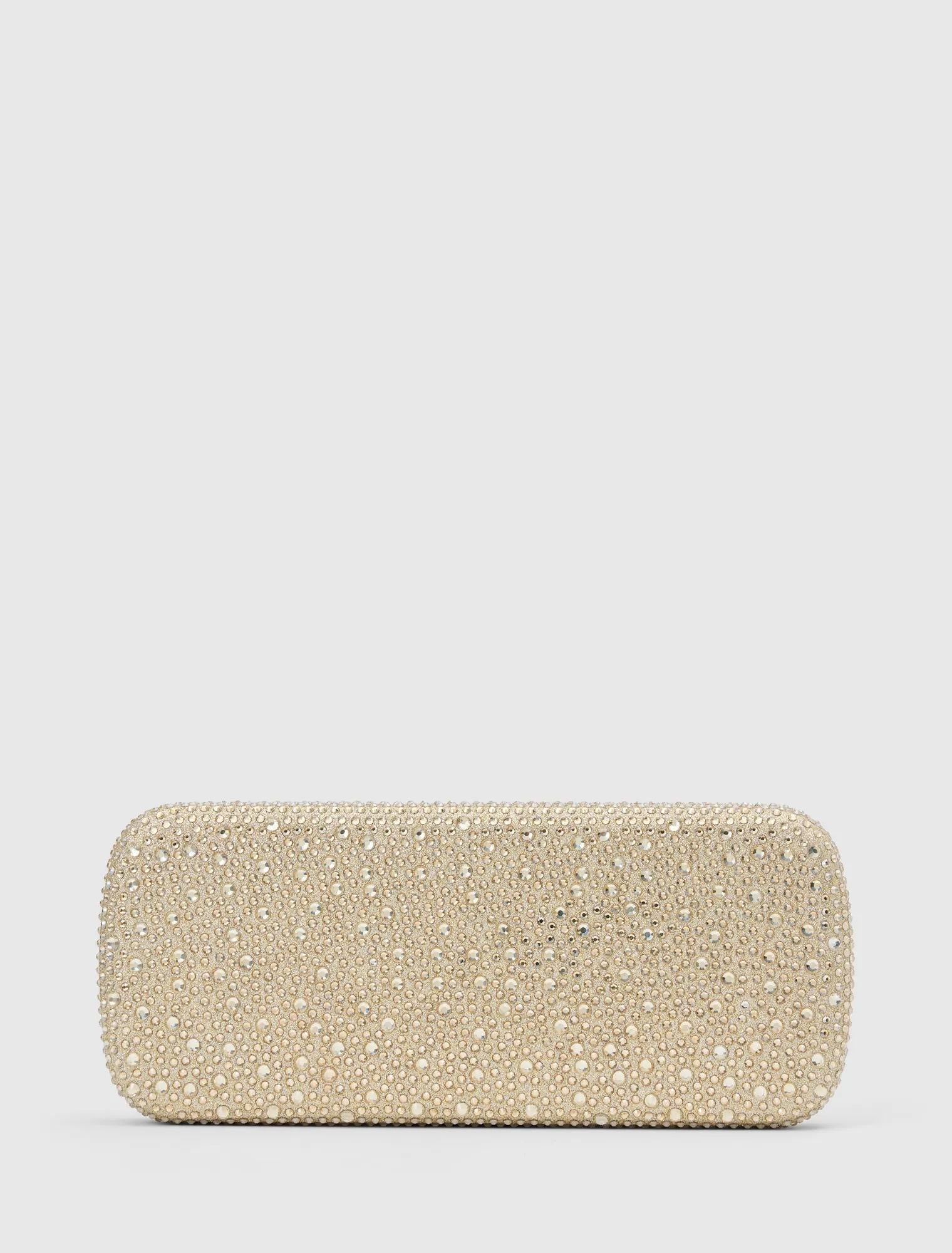 Angelique Sparkle Hardcase Clutch Gold
