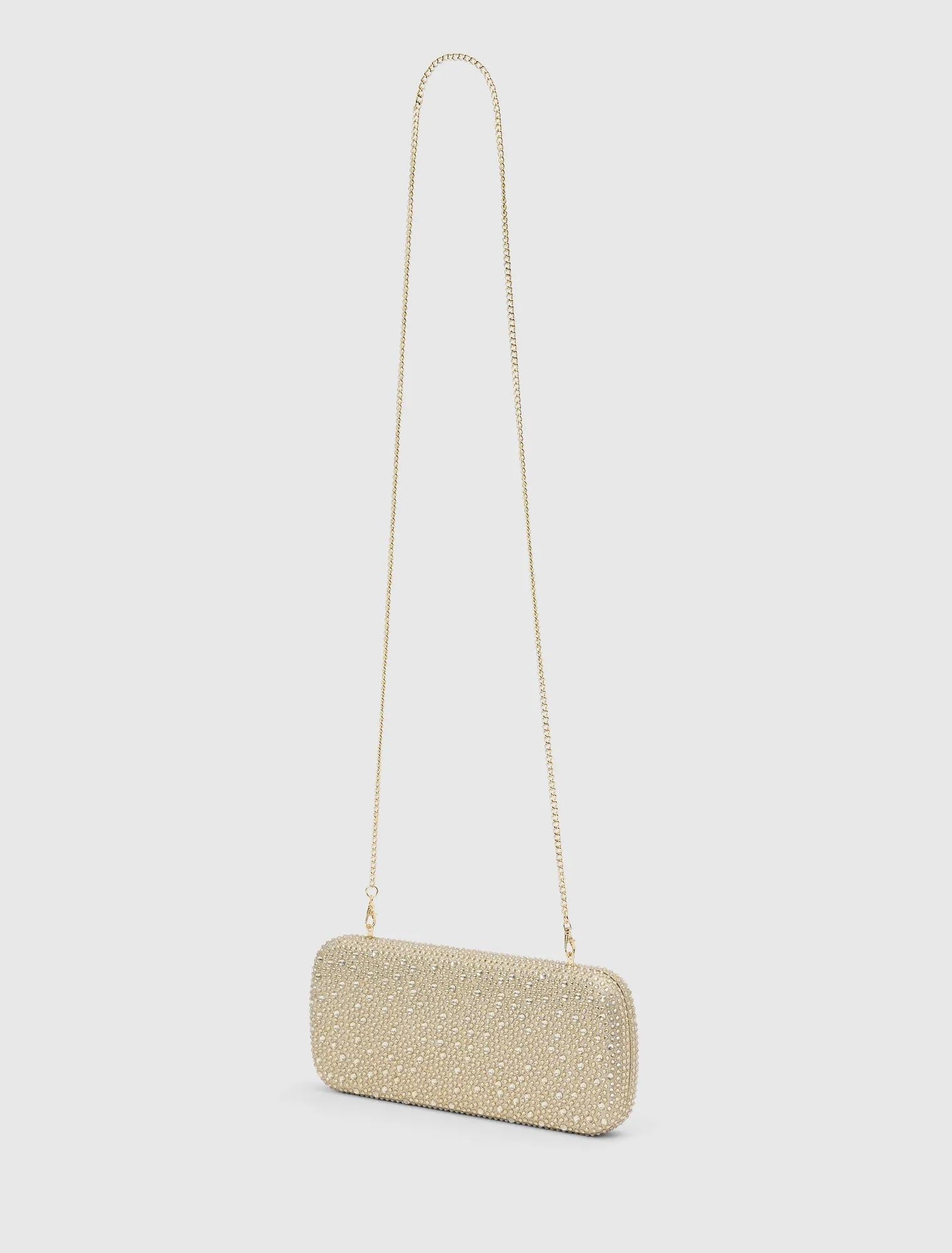 Angelique Sparkle Hardcase Clutch Gold