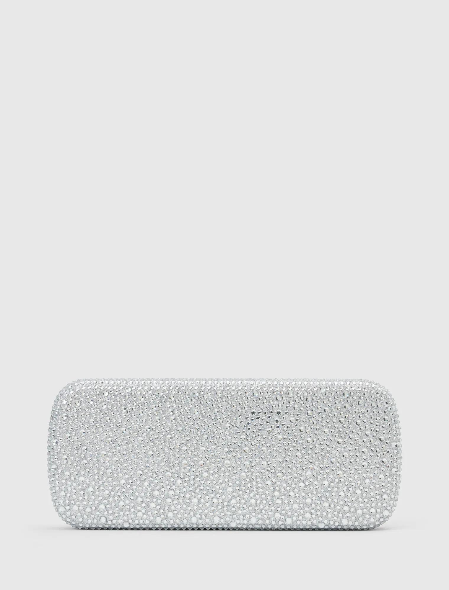 Angelique Sparkle Hardcase Clutch Silver