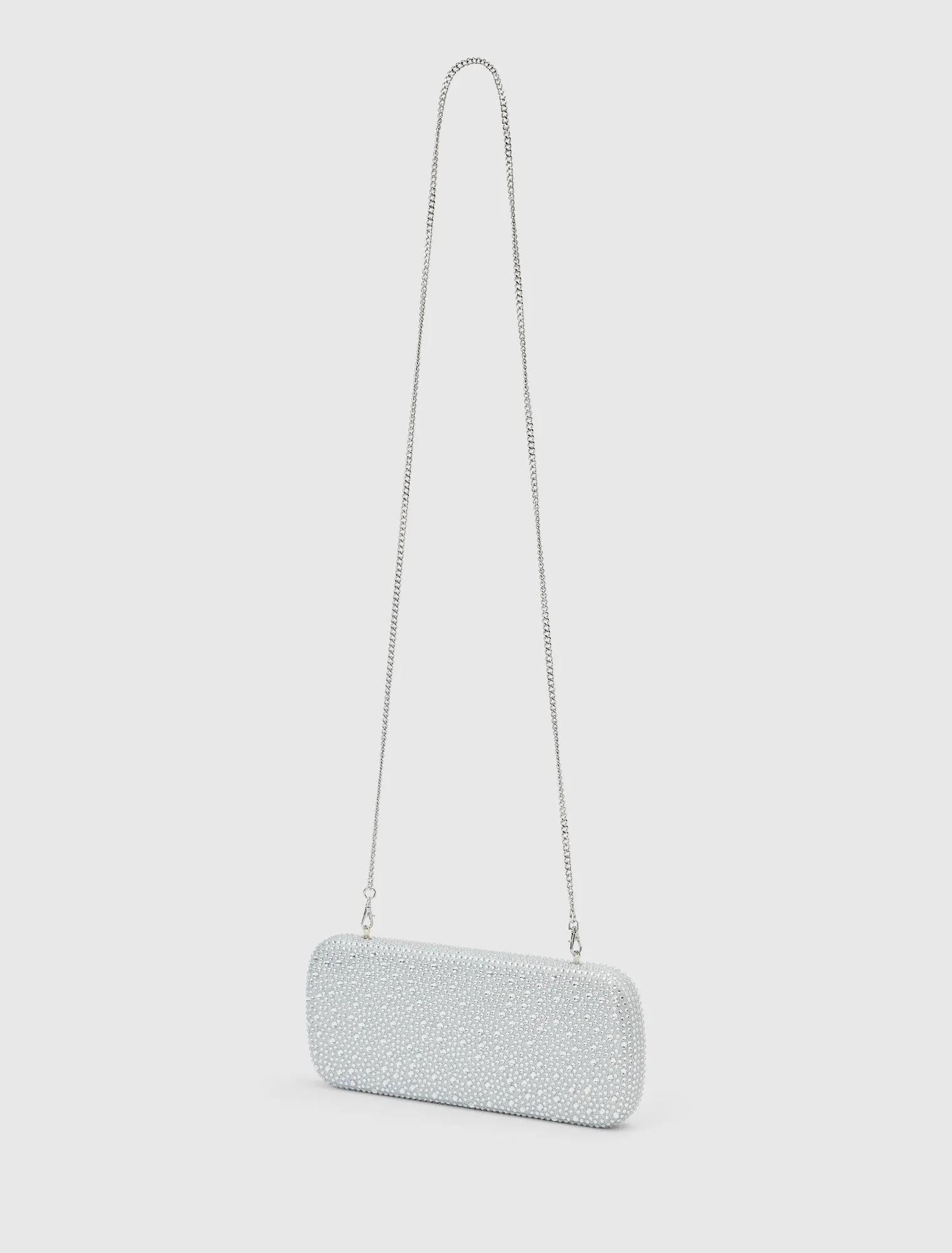 Angelique Sparkle Hardcase Clutch Silver