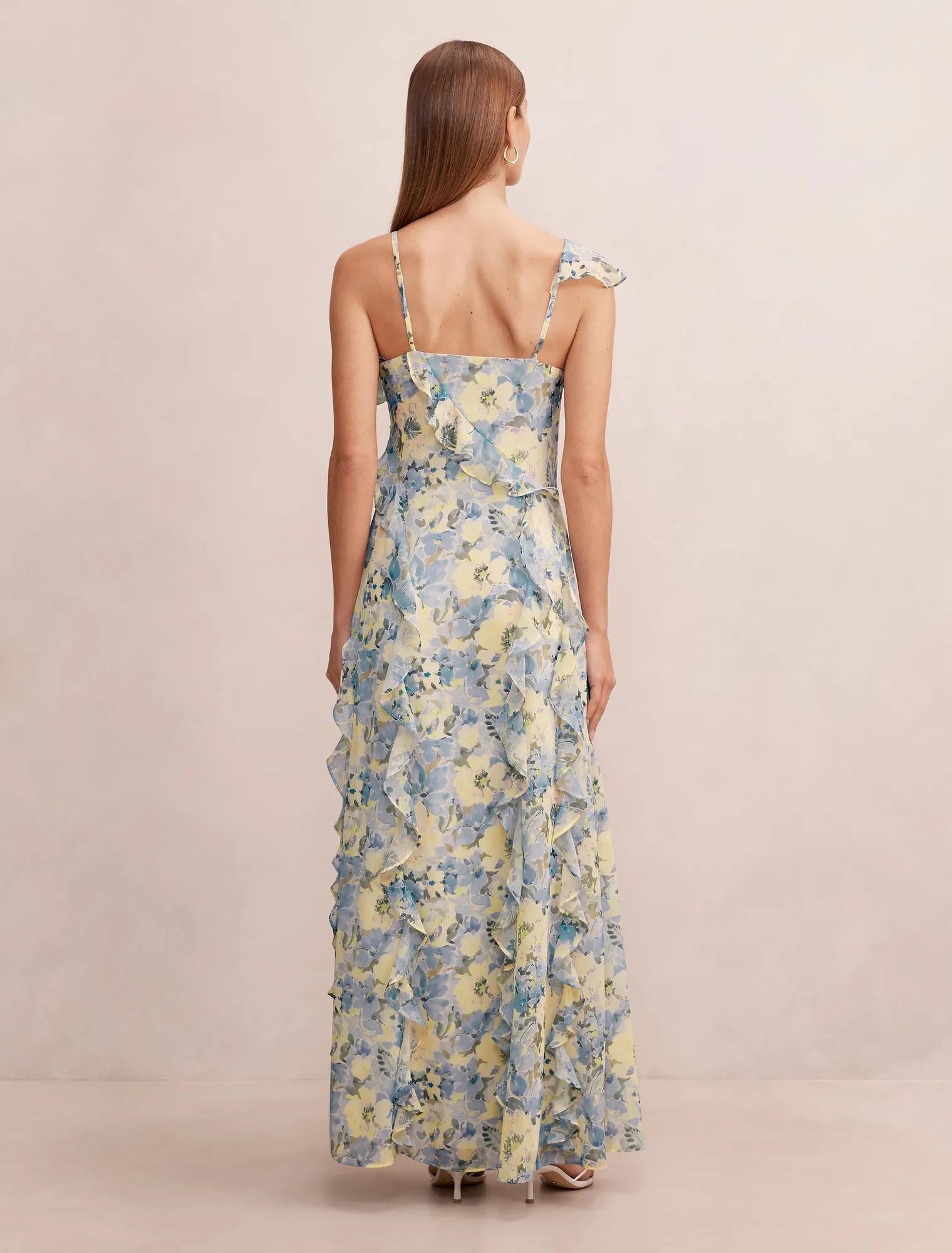 Lorenze Ruffle Maxi Dress Tourello Floral