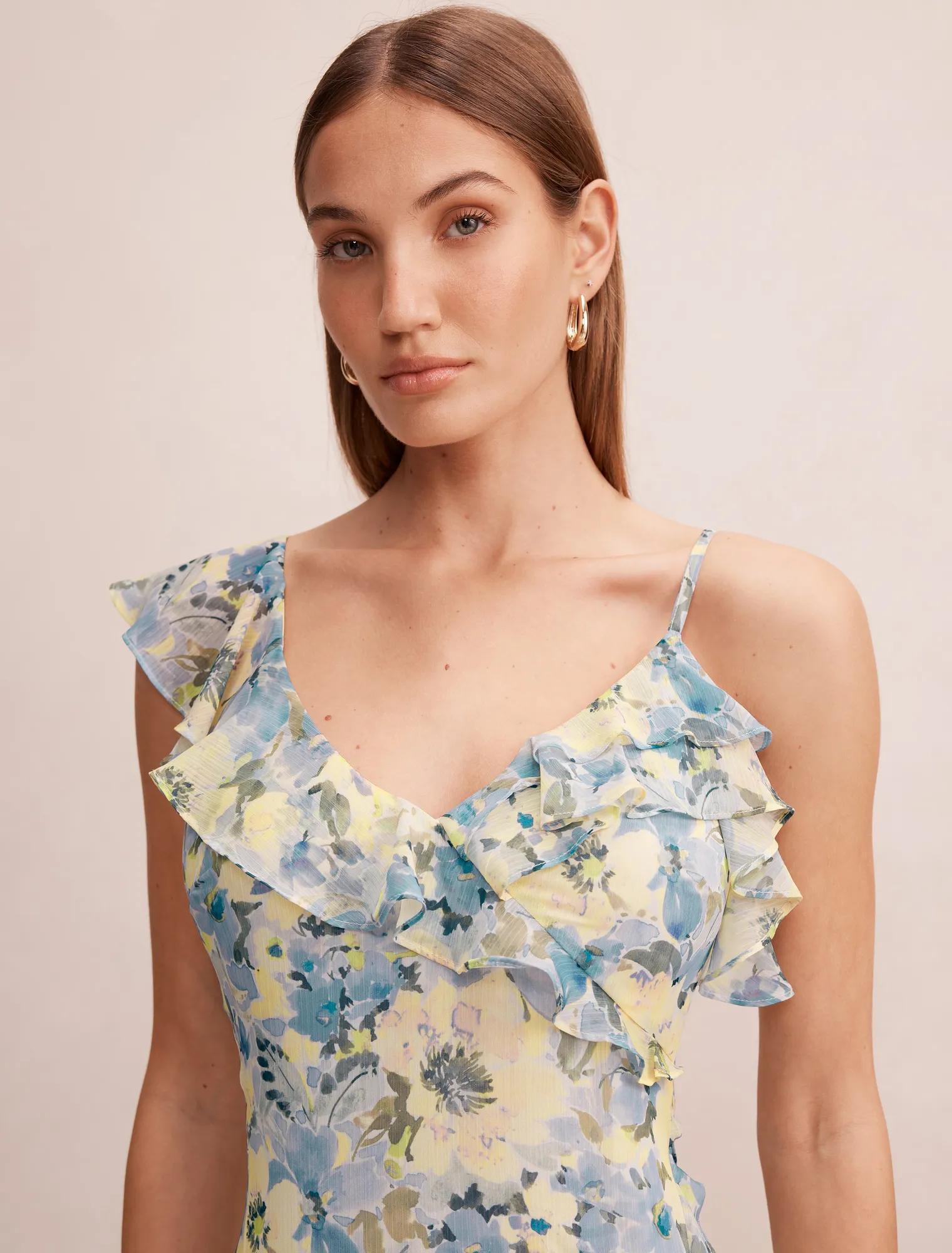 Lorenze Ruffle Maxi Dress Tourello Floral
