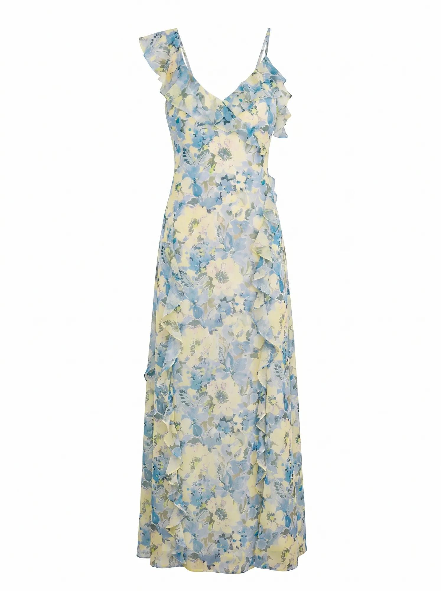 Lorenze Ruffle Maxi Dress Tourello Floral_mannequin