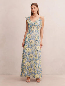 Lorenze Ruffle Maxi Dress Tourello Floral