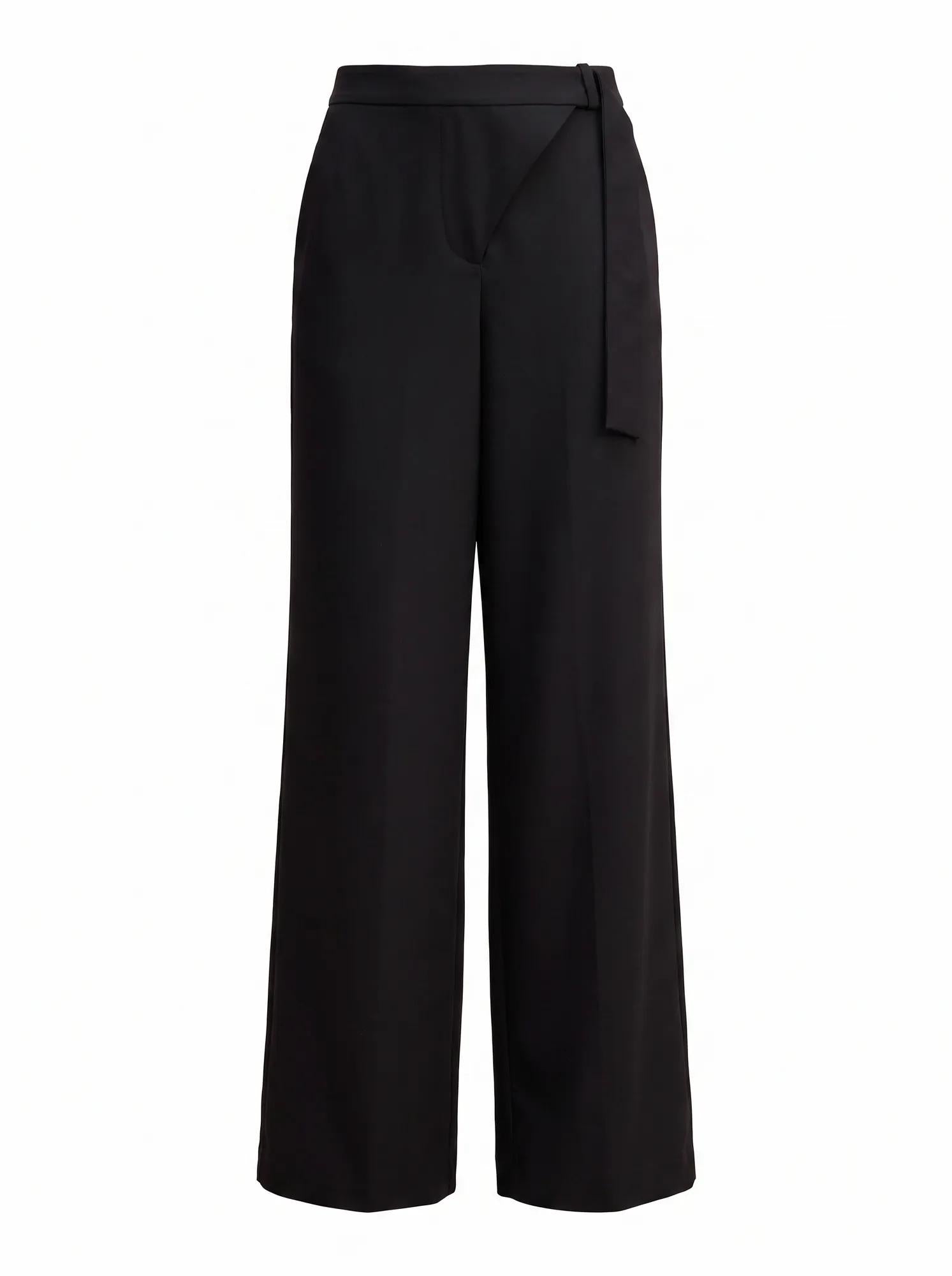 Mila Wrap Wide Leg Pant Black