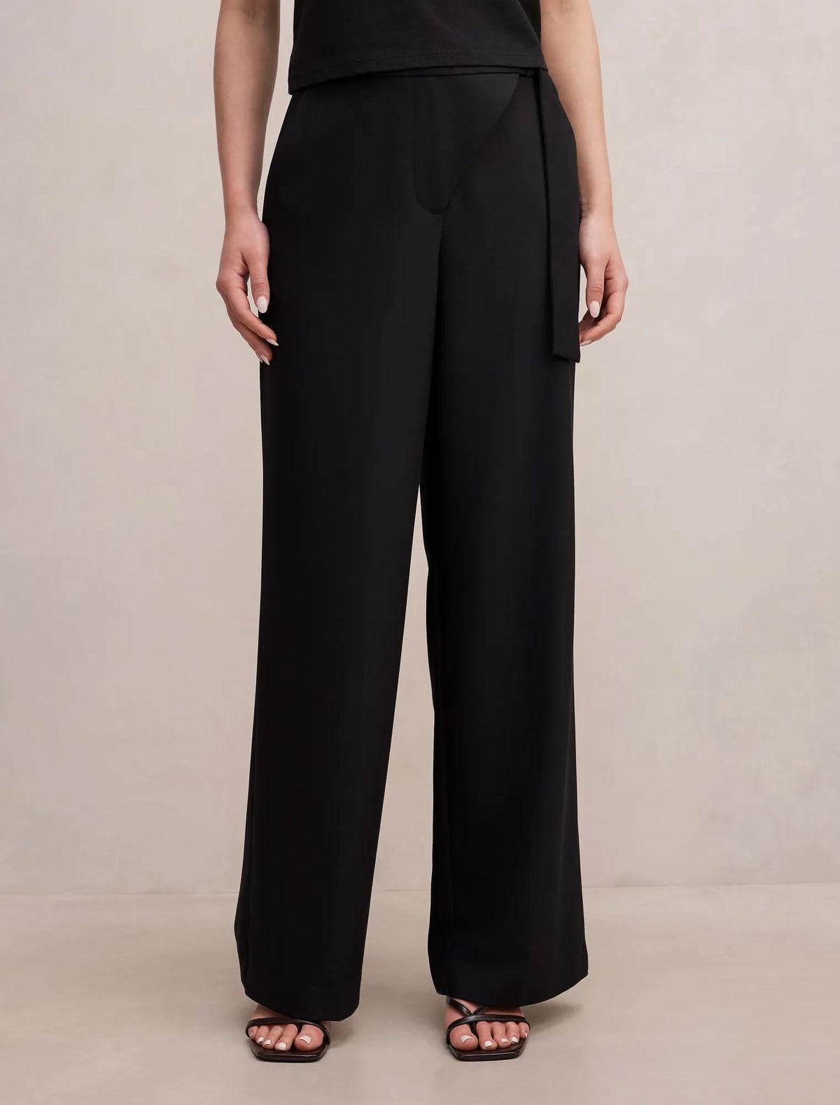 Mila Wrap Wide Leg Pant Black