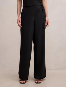Mila Wrap Wide Leg Pant Black