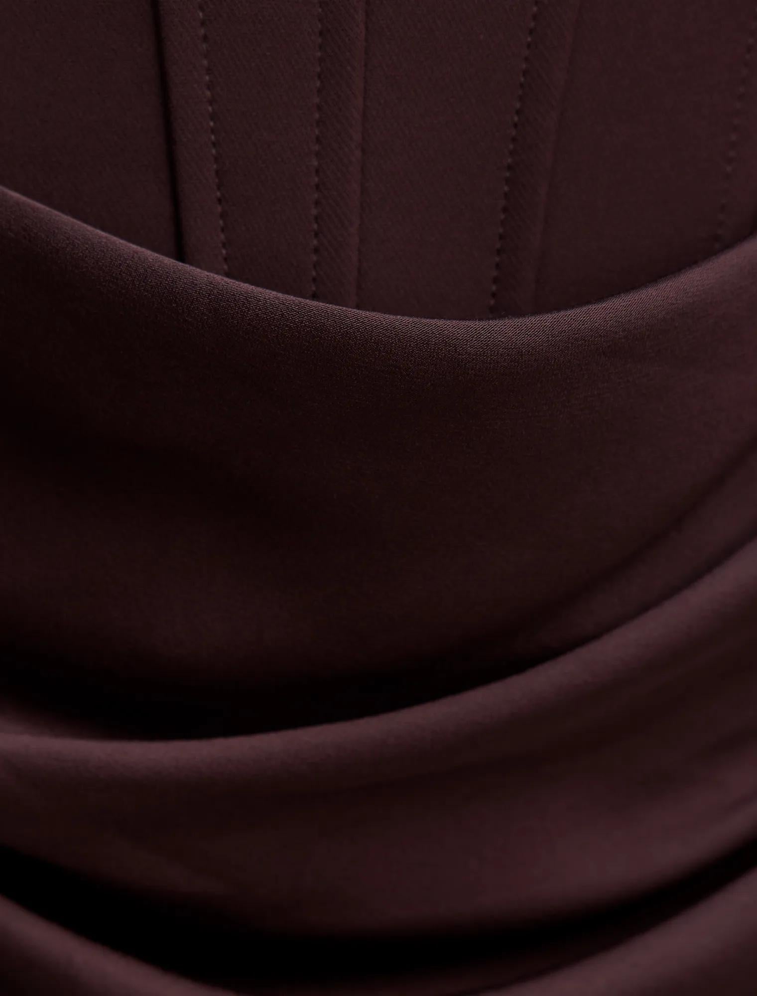Isra Drape Strapless Mini Dress Dark Chocolate