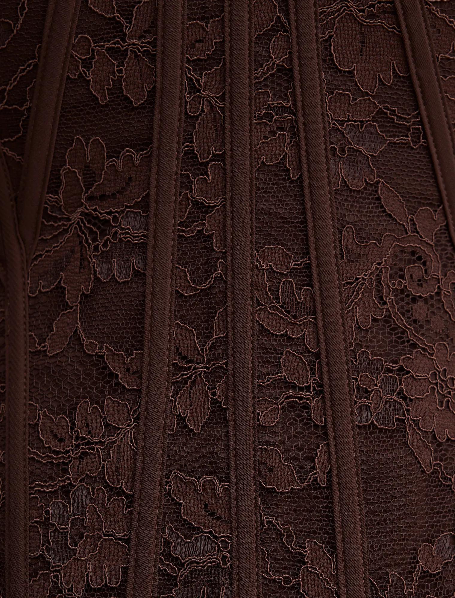 Myla Lace Corset Maxi Dress Chocolate Freckle